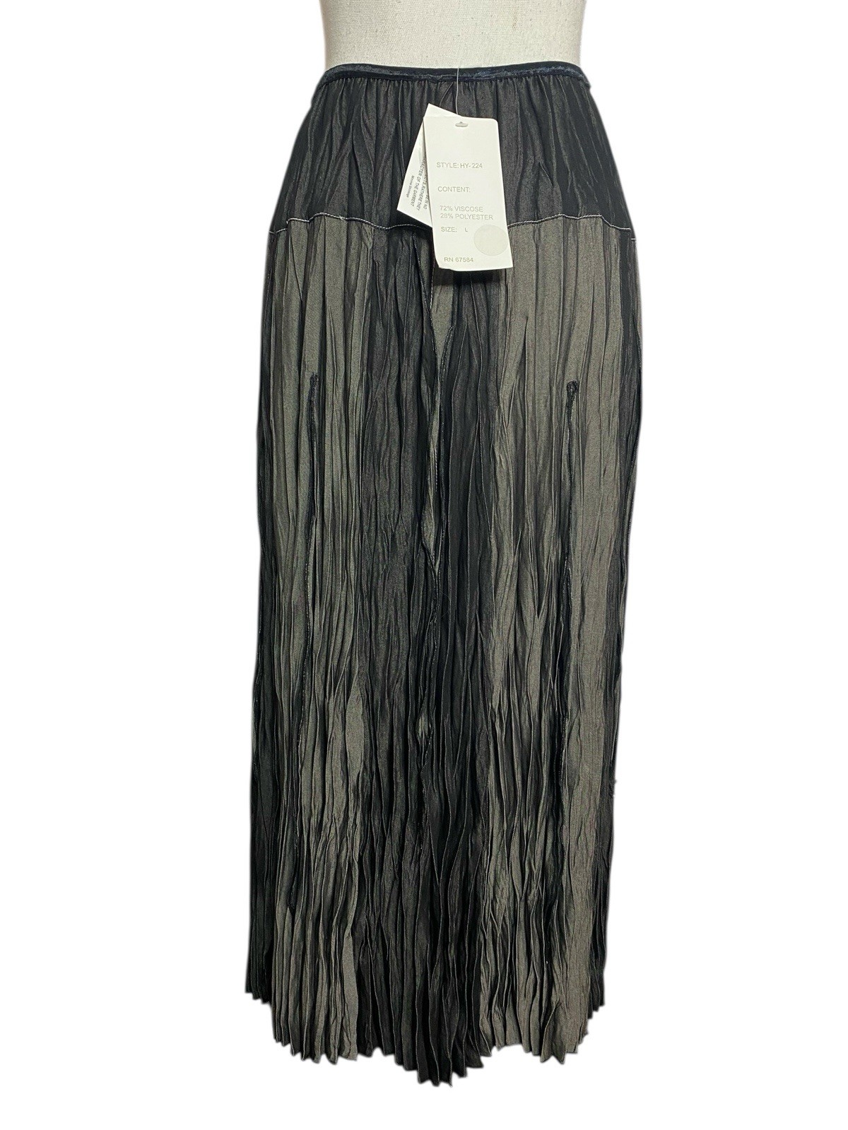 Vtg NWT Great Cavalier St Paul L Maxi Skirt Pleated Dark Romantic Ren Faire 23&Prime;