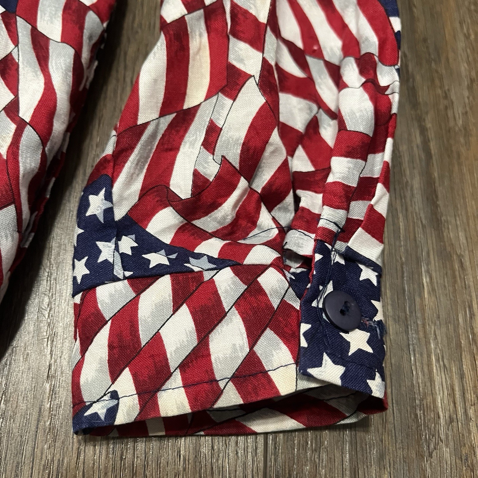 VTG Paradise Bay American Flag Jacket Adult M USA Made Patriotic Stars Stripes