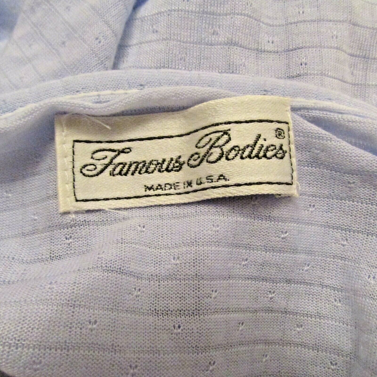 Sears Famous Bodies Soft Blue Poly Lace Trim Full Length Nightgown M USA made