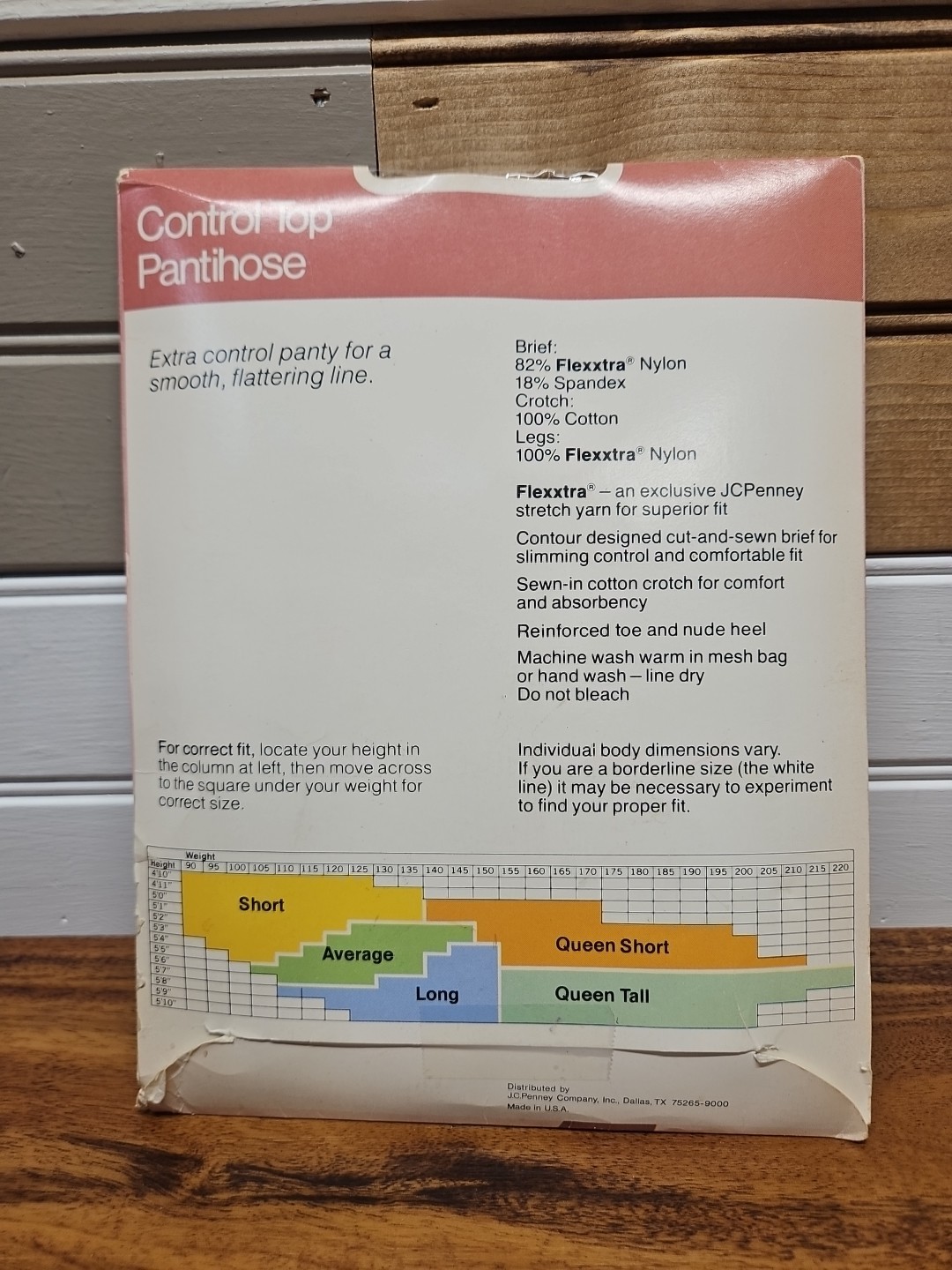 Vintage Unused Queen Tall Pantyhose Jcpenny Control Top Suntan 03 Super Shaper