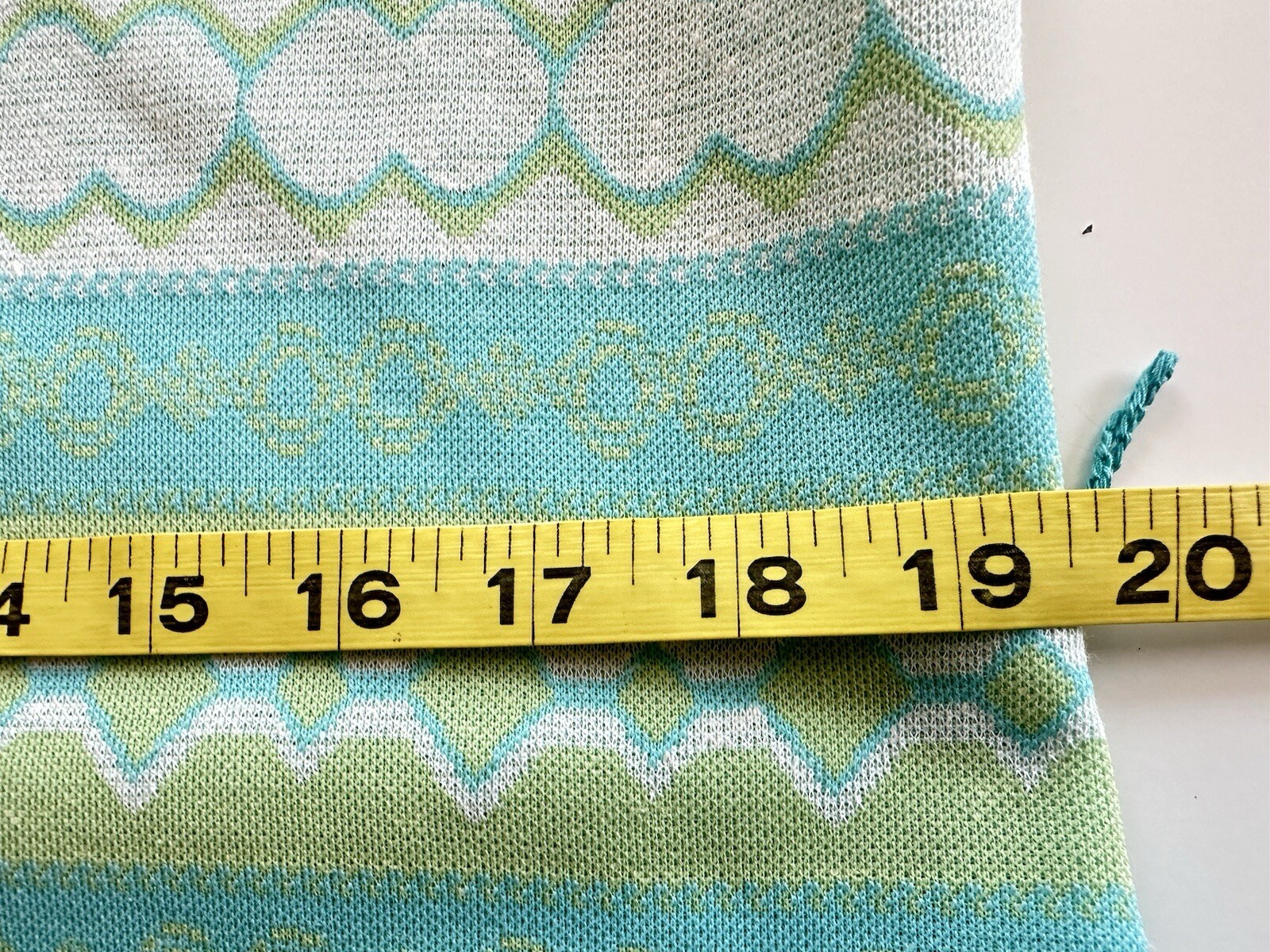 Vintage 70s Mod Shirt Dress Blue Green Stripe Belt Zip Knit Retro Diner Granny