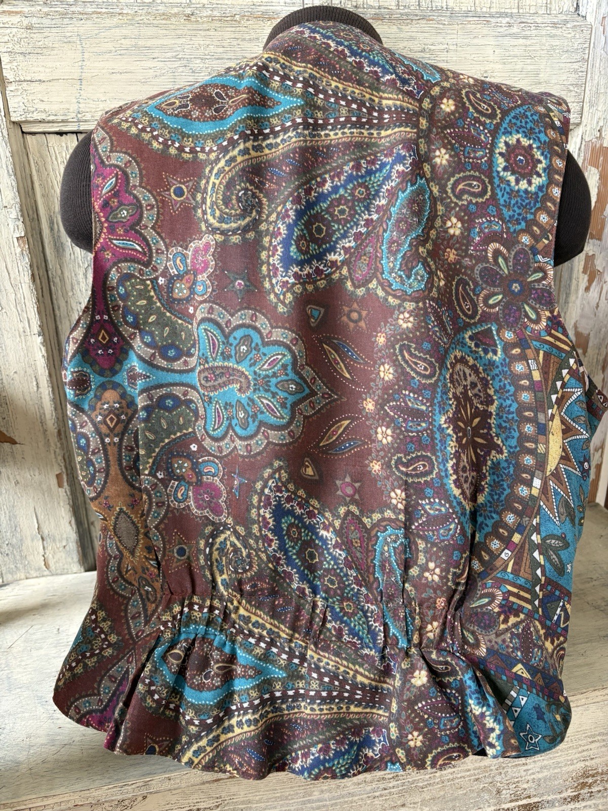 Vintage Howard Wolf Patchwork Western Cottagecore Vest Size 8 Poly/Cotton Blend