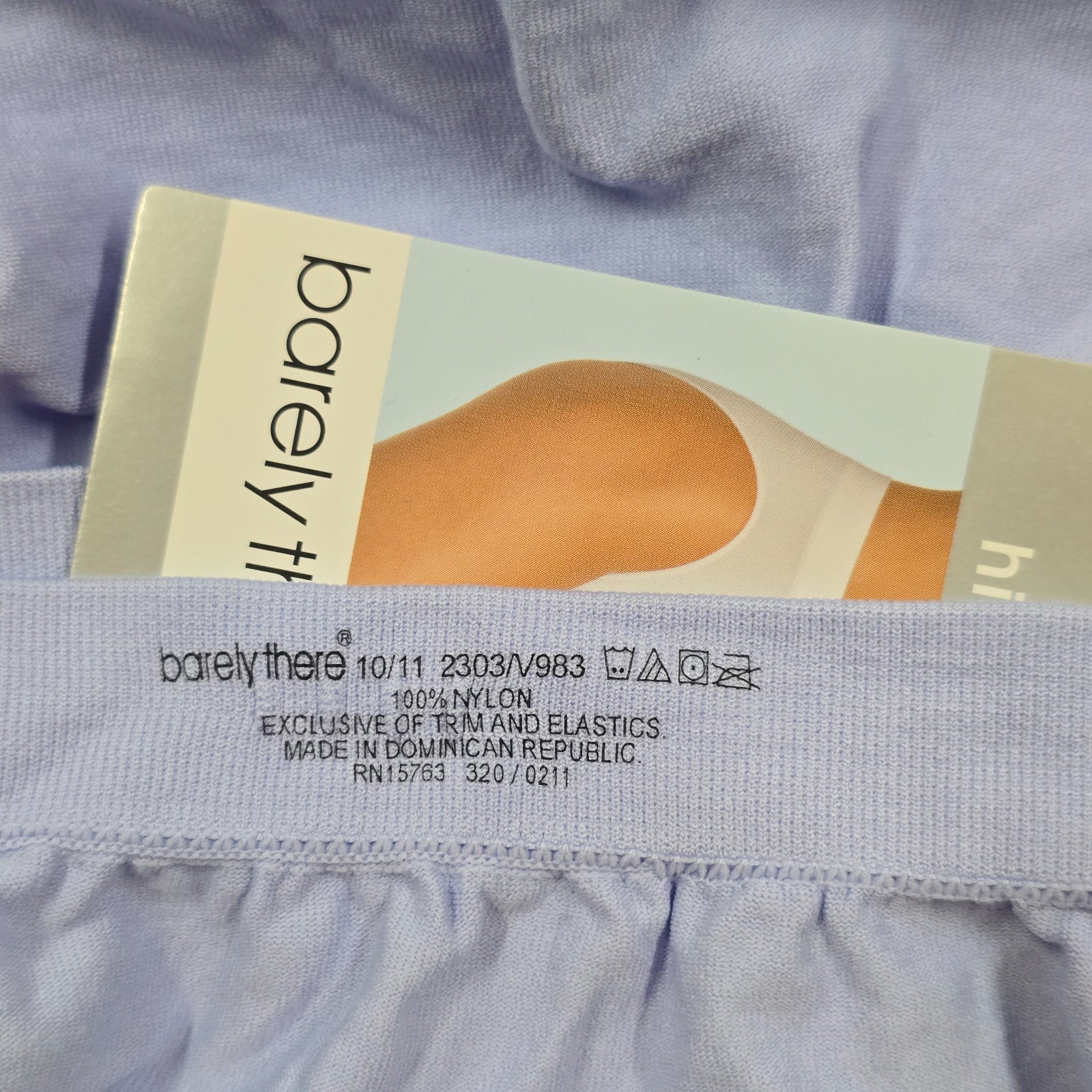 Vtg BARELY THERE 2303 Solid Microfiber Hi-Cut 10/11 Lavender Panties NEW
