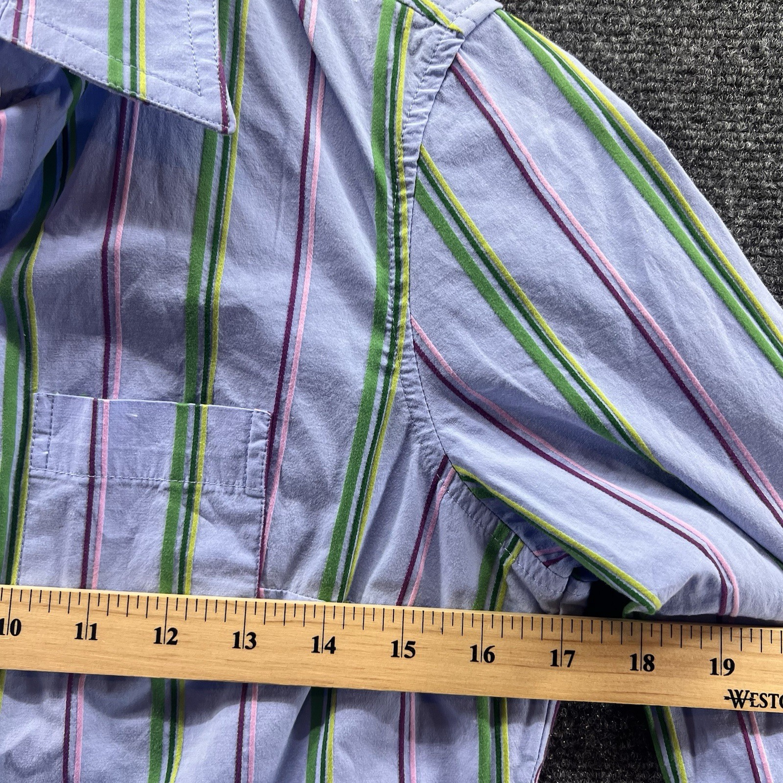 American Eagle Outfitters Button Up Shirt 4 Blue Stripe AE Favorite Fit Y2K Vtg