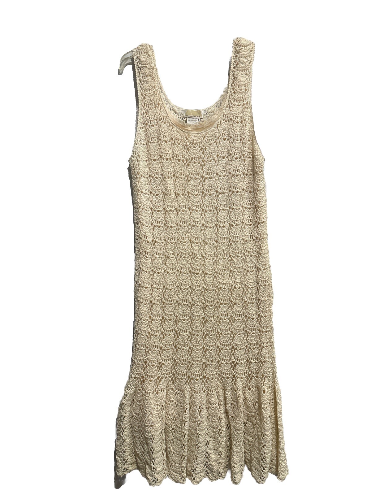 80&rsquo;s International Apparel Mart, Inc. Doily Crochet Maxi Dress Sz 3X Lined Cotto
