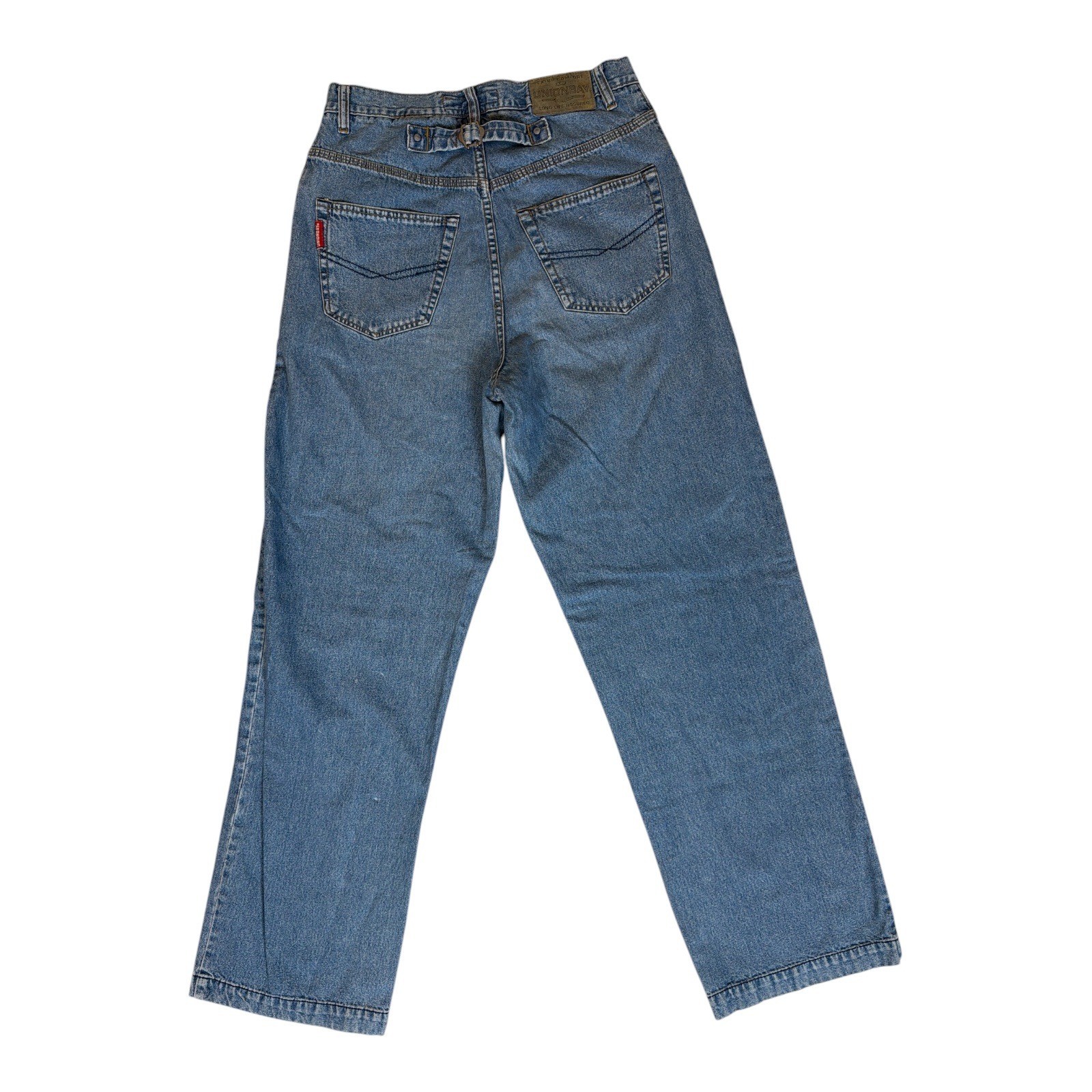 Unionbay Vintage 90s Cinch Back High Rise Wide Leg Denim Jeans Blue 26W
