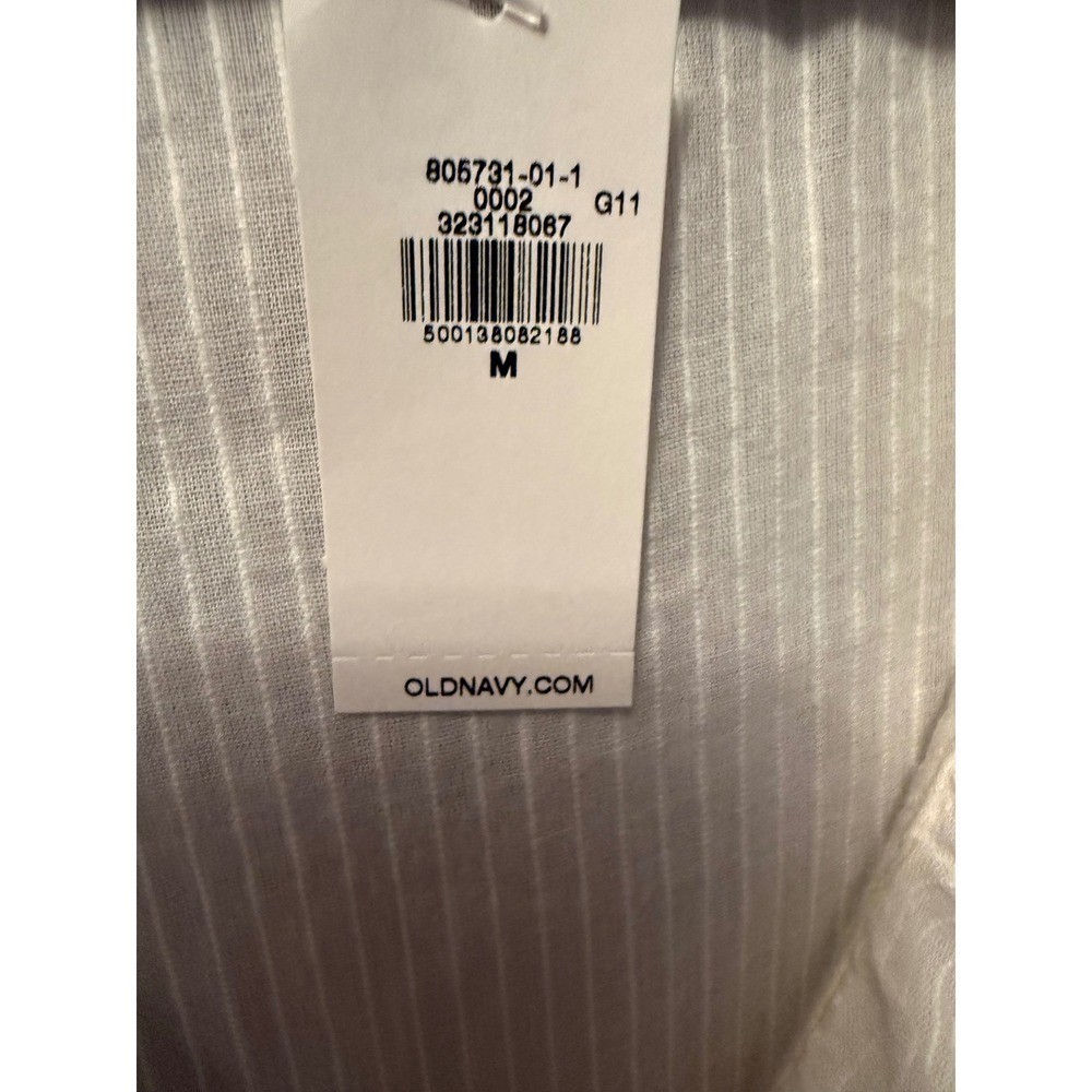 Old Navy Womens White Ruffle Tie-Front V-Neck Striped Blouse Size S NWT Boho
