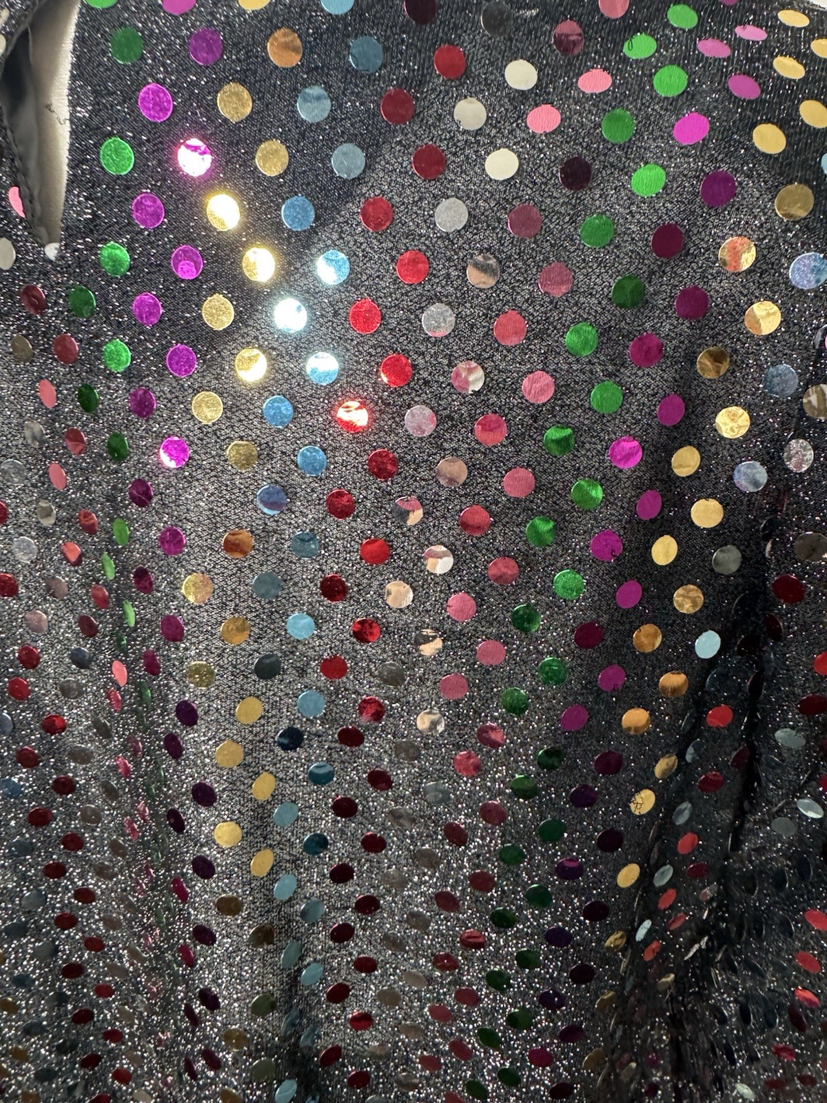 Vintage Another Thyme Shirt Large Sequin Mirror Colorful Party Club Disco Knot