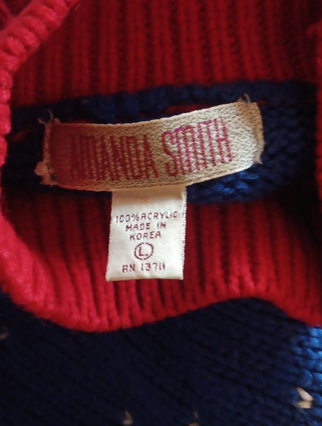 Vintage Amanda Smith Snowman Winter Pullover Sweater Womens Large 80’s 90’s