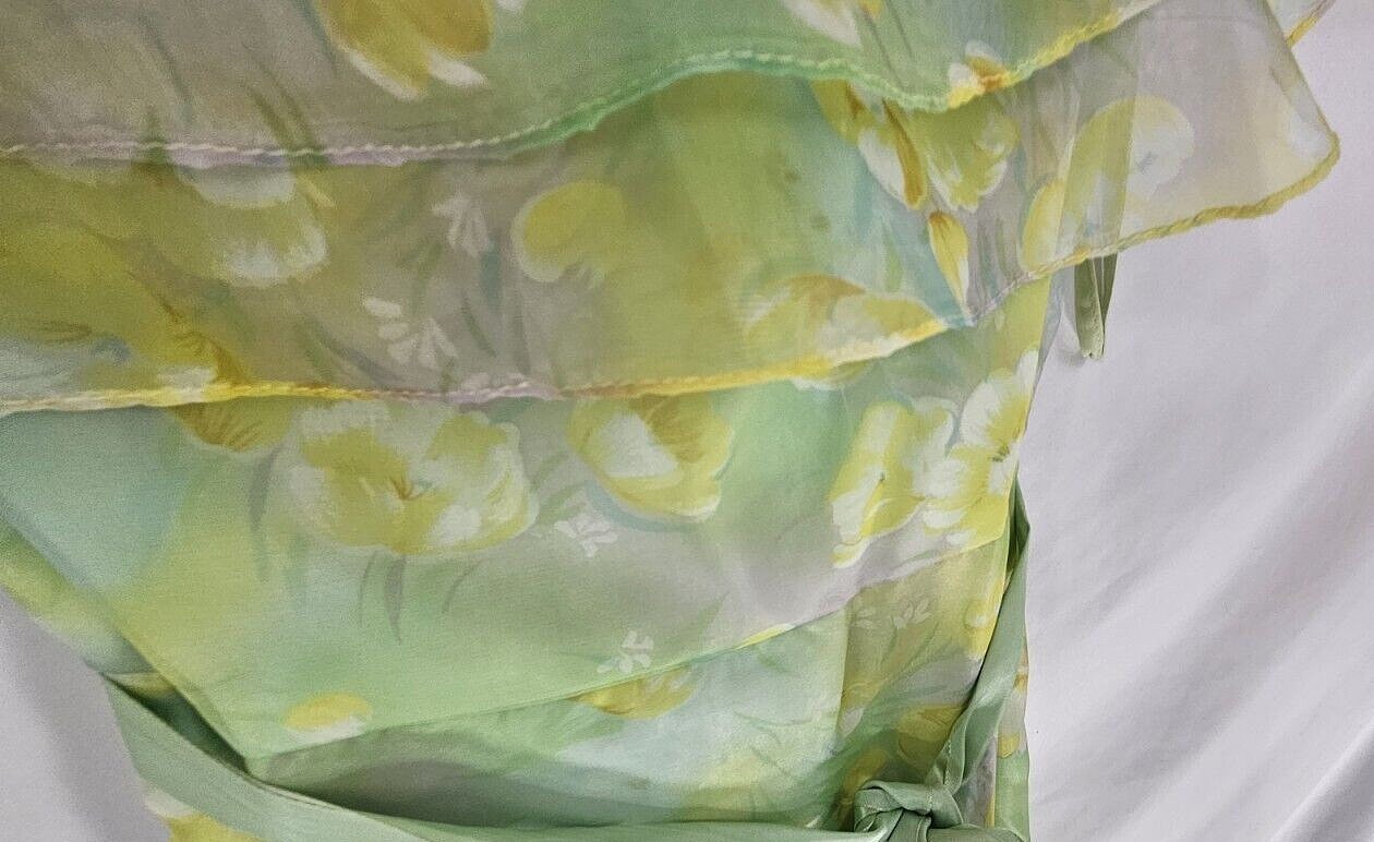 VTG Lorrie Deb Ruffle Multicolor Floral Sleeveless Dress Women&rsquo;s Sz XS/S