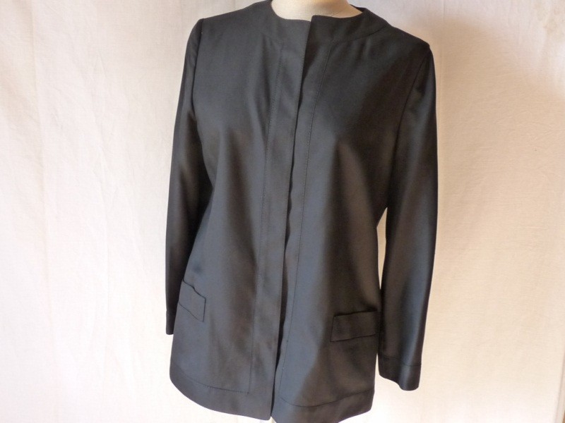 CELINE black silk jacket size 42 (12382)