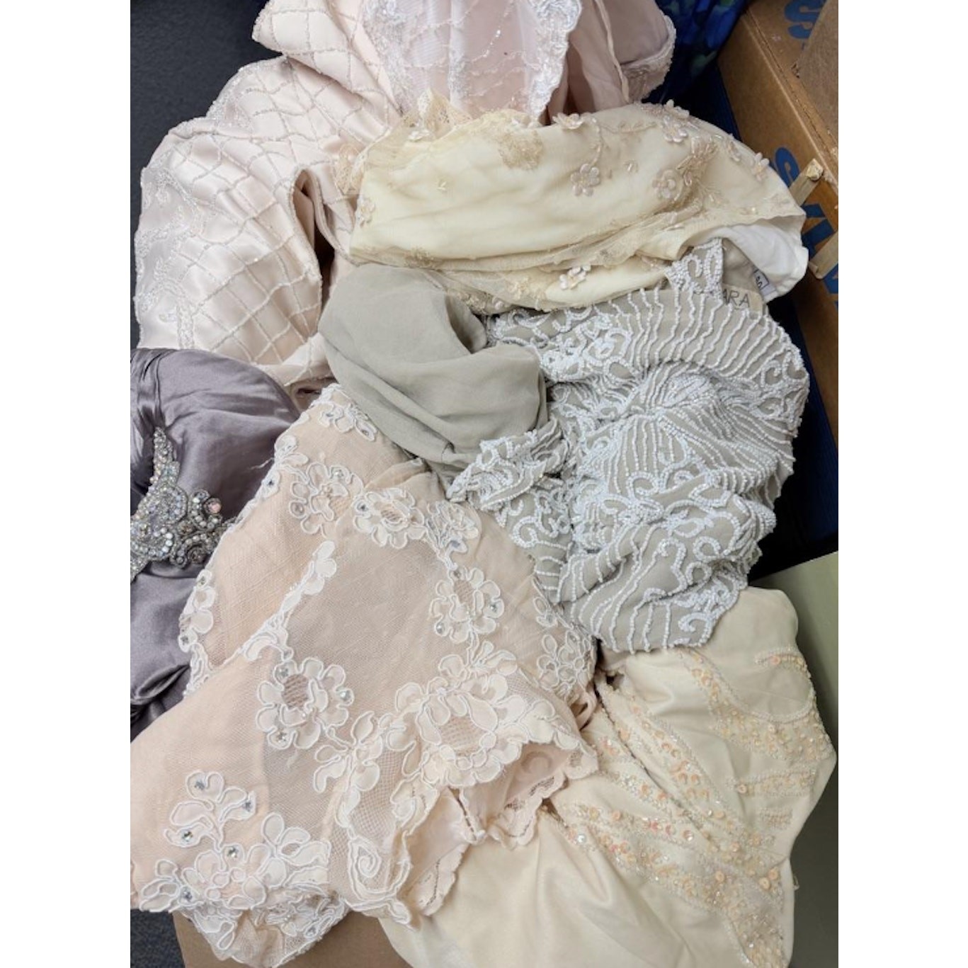 VTG 1980s Beaded Evening Dress Box Lot –10 Dresses- Costume / Production Use #1