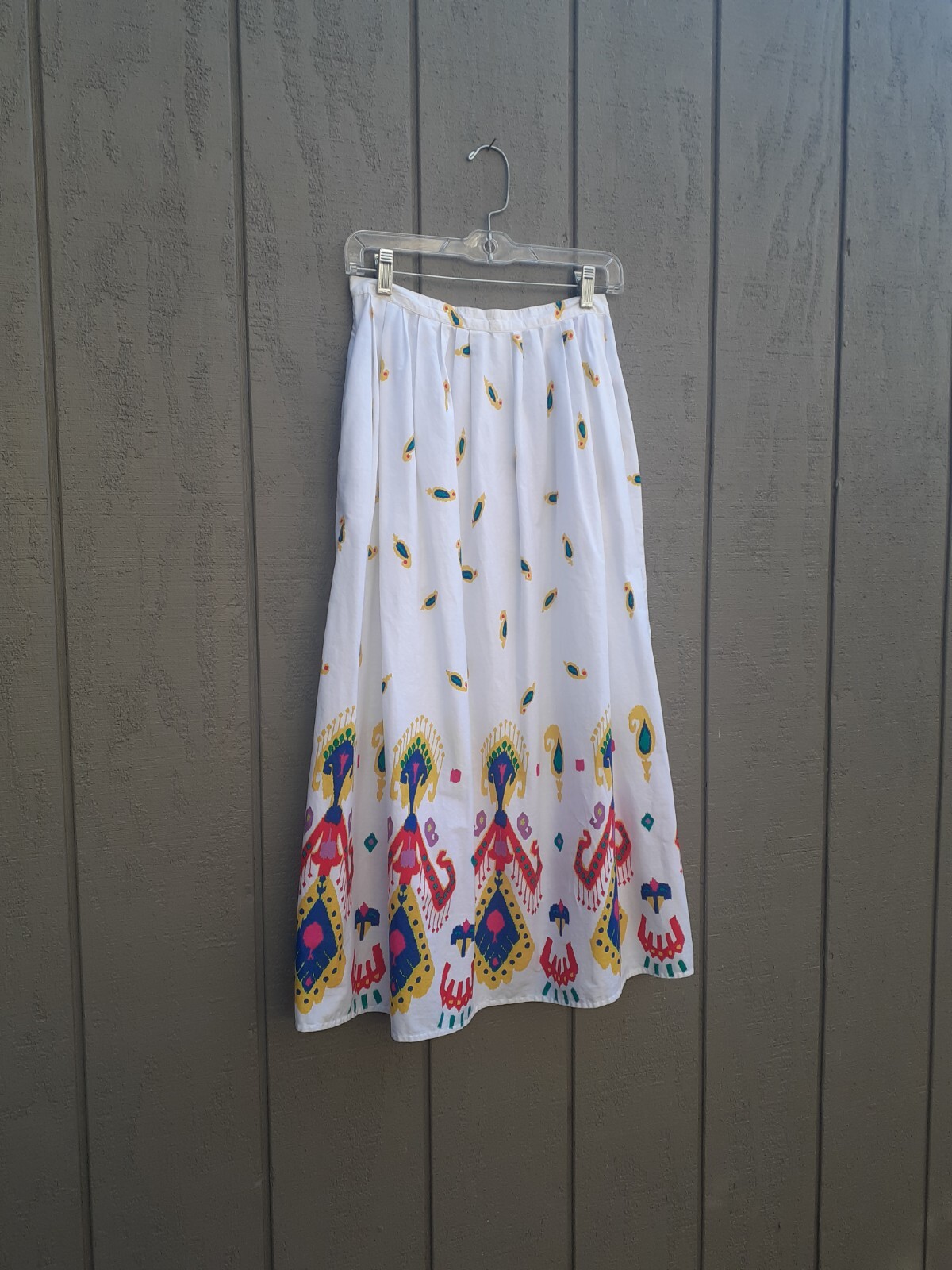 Vtg 70s Claude Skirt Made in Brazil Long Maxi Pockets 27 XS S Latin America