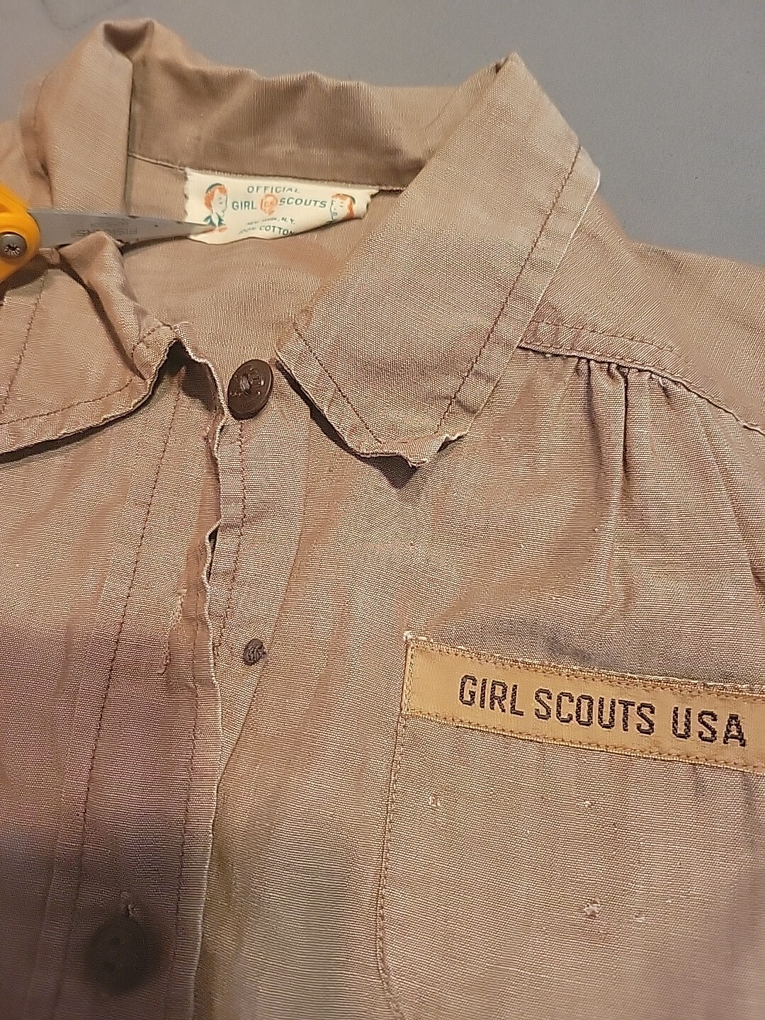 Vtg 40s 50s Girl Scouts Of America Uniform Dress 12&Prime; Waist Original Toddler 5T