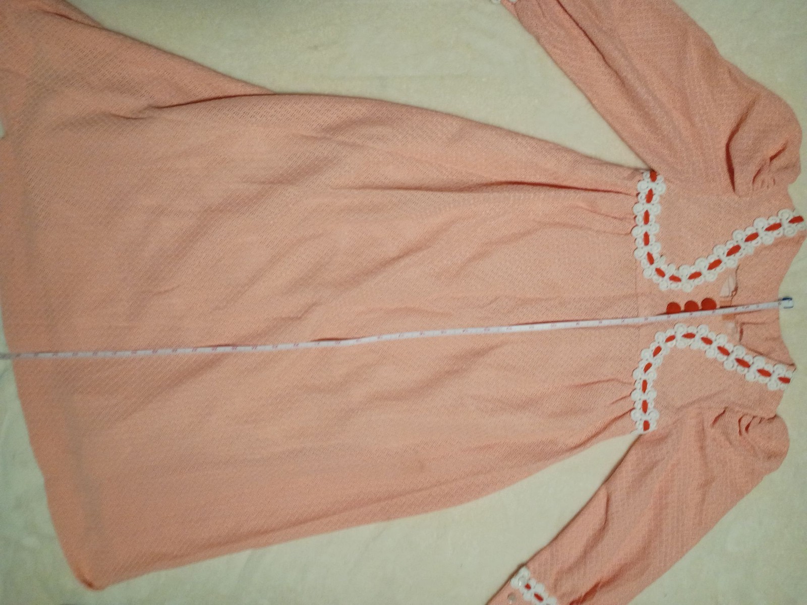 1970s Pink Prairie Maxi Dress Lace Trim Victorian Edwardian Cottagecore Style