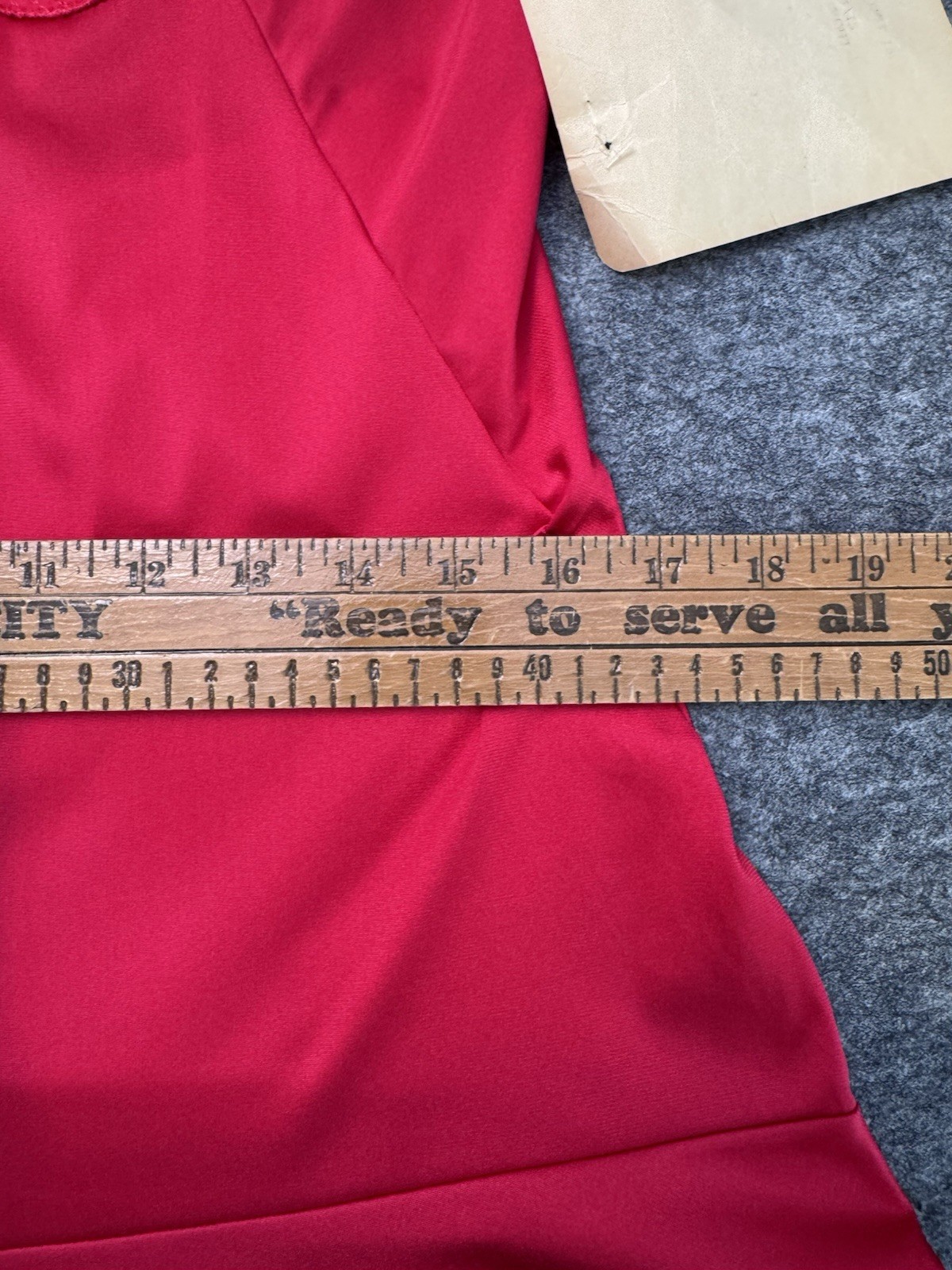 VTG Shadowline Sexy Red Nightgown Backless w/Straps, Flirty, Bombshell, Sz S/M