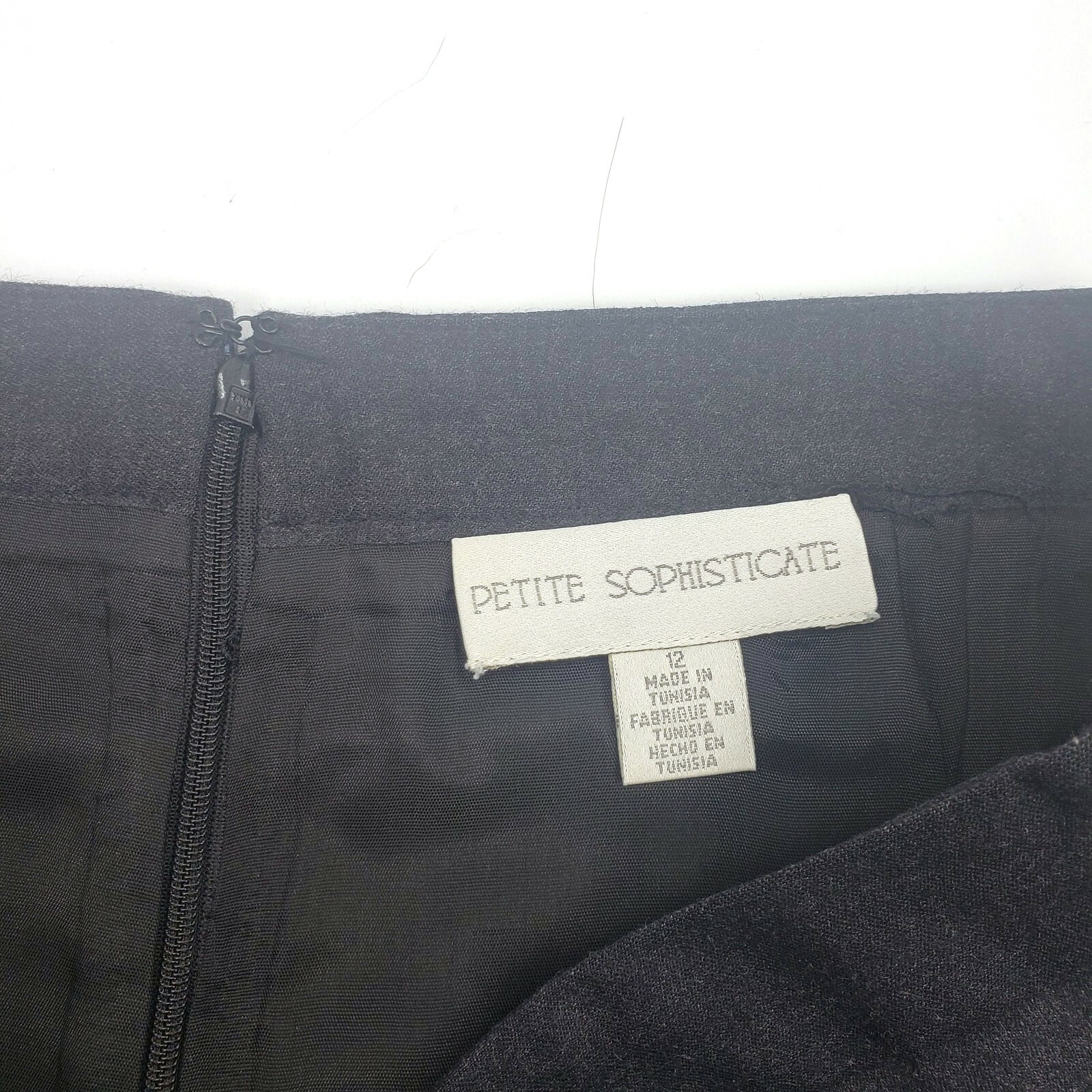 Vintage Petite Sophisticate Black Front Pocket Pencil Mini Skirt Size 12