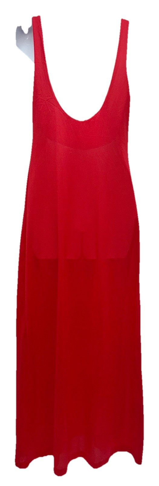 VTG 70s GILEAD Size 32 Sleeveless Cowl Neck Empire Waist Nylon Nightgown Red