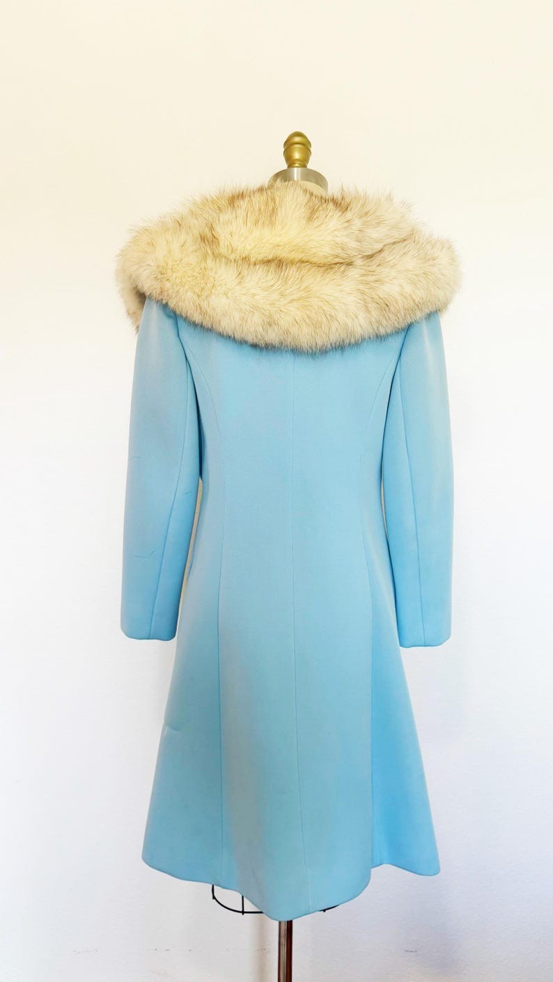 1960s Lilli Ann Coat / Princess Coat / Fox Trimmed Coat / Size Medium