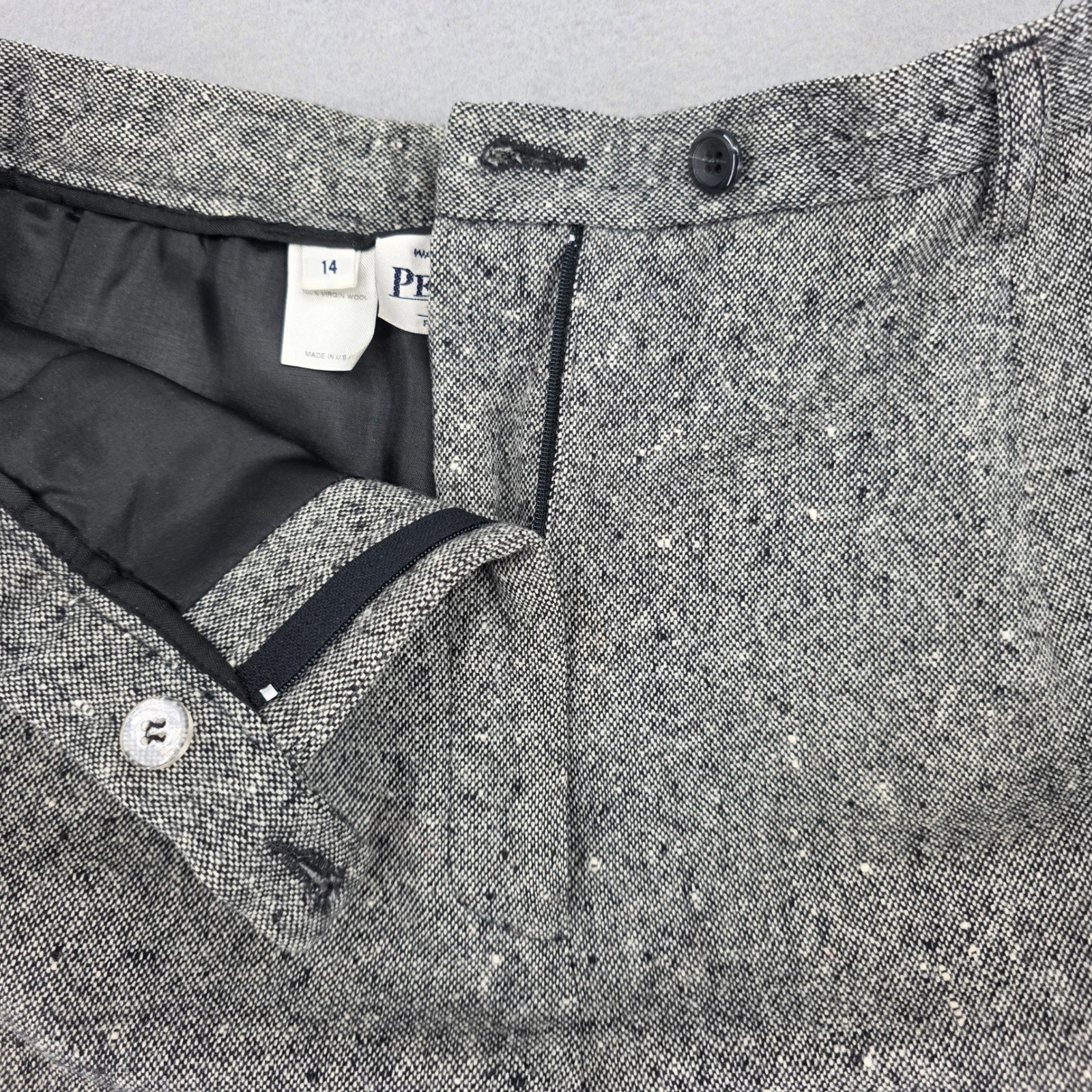 Pendleton Vintage Grey Donegal Tweed Wool Pant Suit Blazer Trousers Size 14 USA