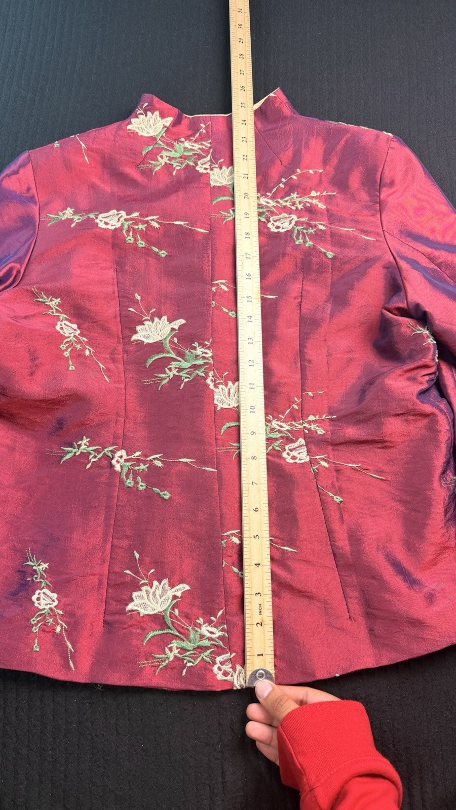 🪷 VTG Inspired Asian Embroidered Mandarin Jacket women 5XL Fits L 44-15 🪷