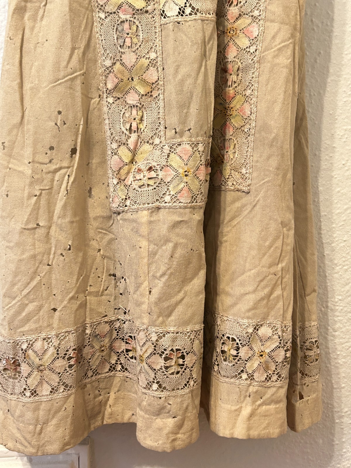 AS IS Study Antique 1890’s Victorian Gown Wool Lace Dress