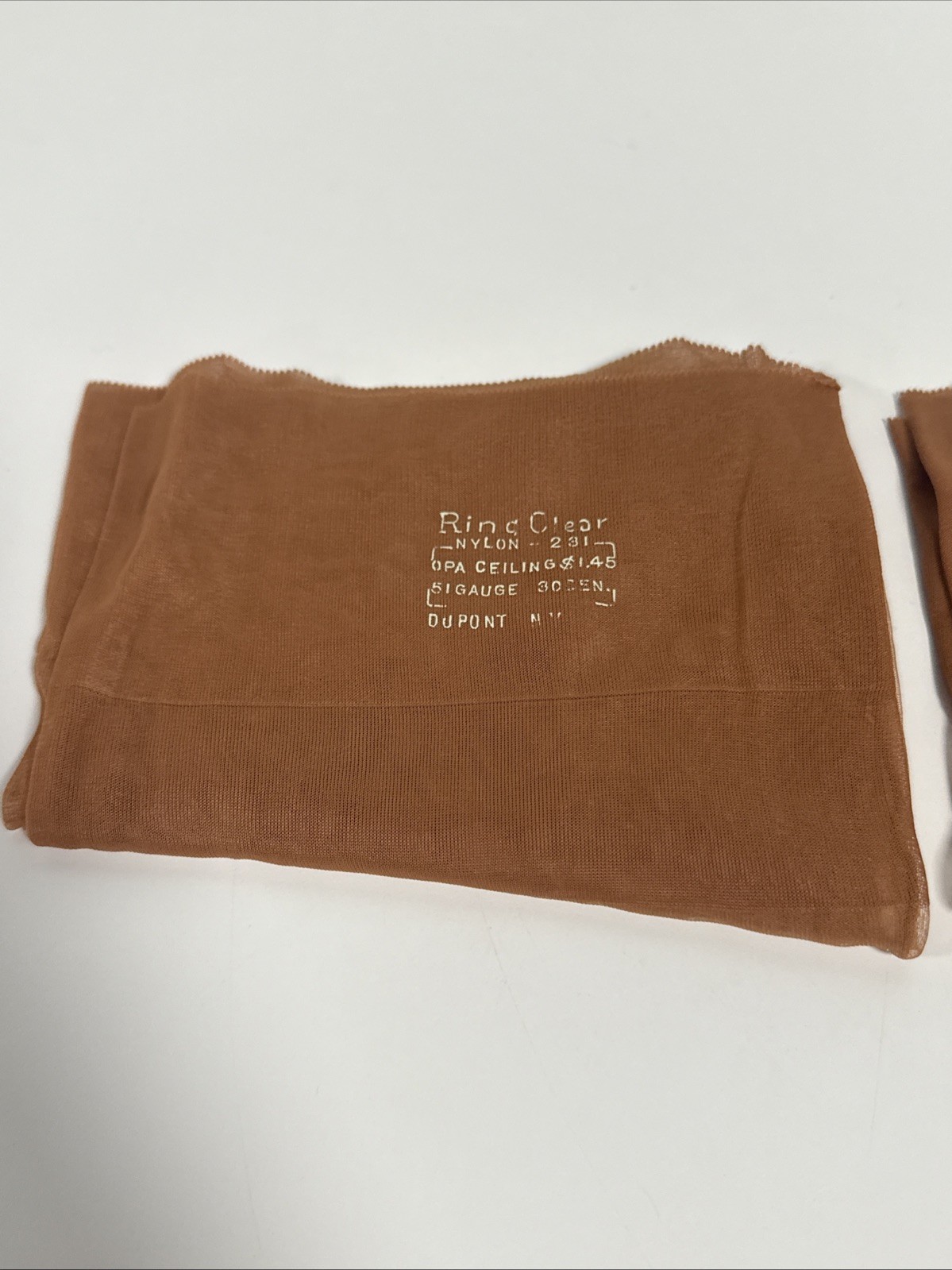 Vintage Ring Clear Full Fashioned DuPont Nylon Stockings Sz 10 RTH Lot Of 2