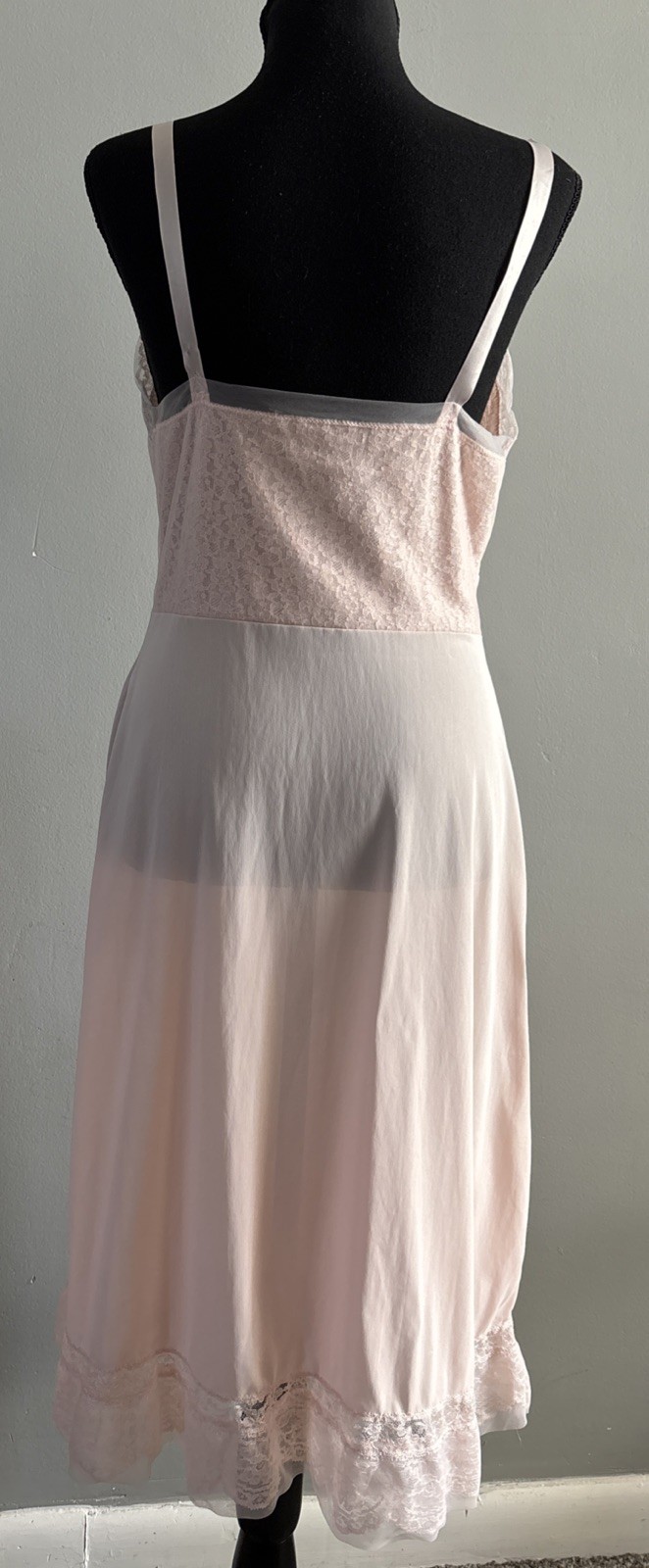 Sears Vintage Charmode Full Slip In Pink Size 36 Lace Ruffles Romance