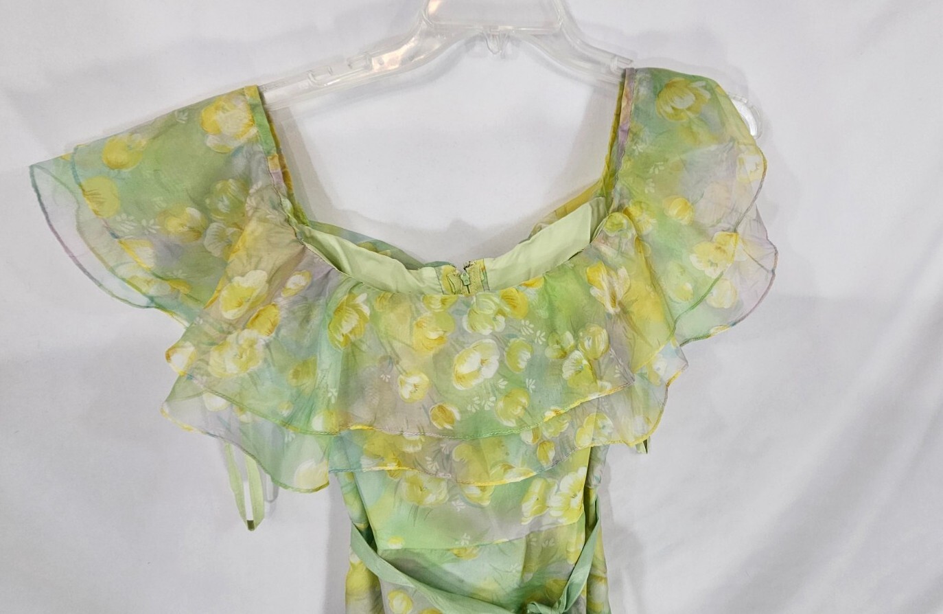 VTG Lorrie Deb Ruffle Multicolor Floral Sleeveless Dress Women&rsquo;s Sz XS/S