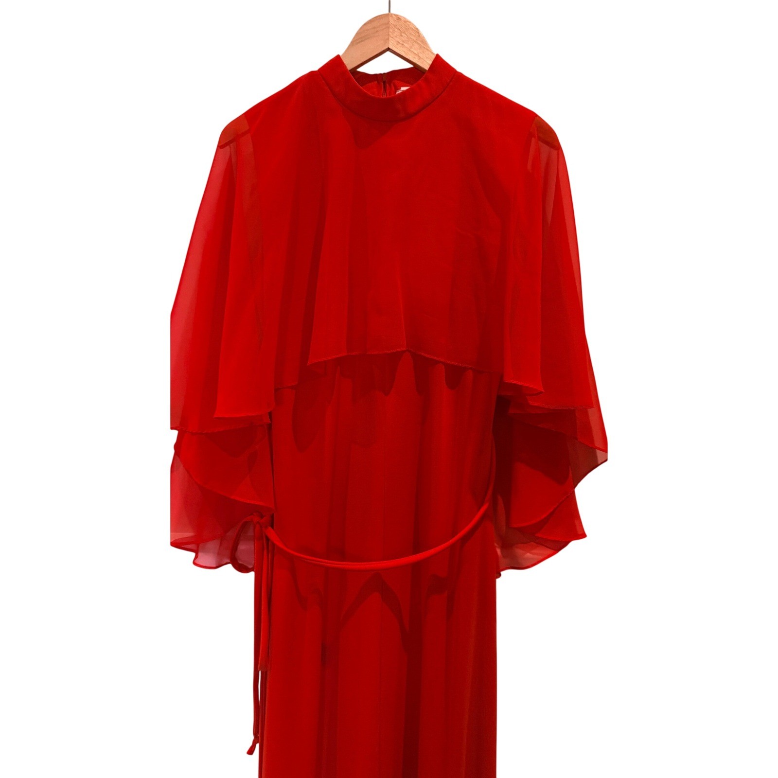 Vintage Jeanne Durrell Capelet Maxi Dress 14 70s Goddess Romantic Boho Rretro