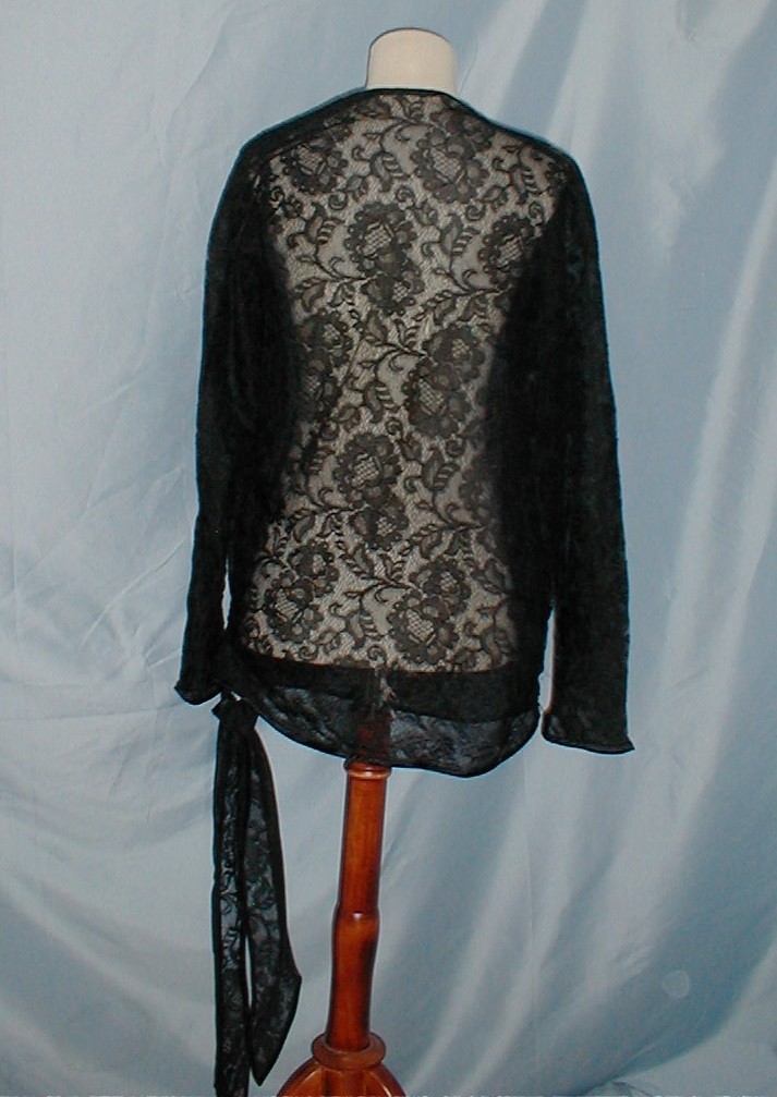 Gothic Vintage Flapper 1920 Dress Jacket Black Chantilly Lace