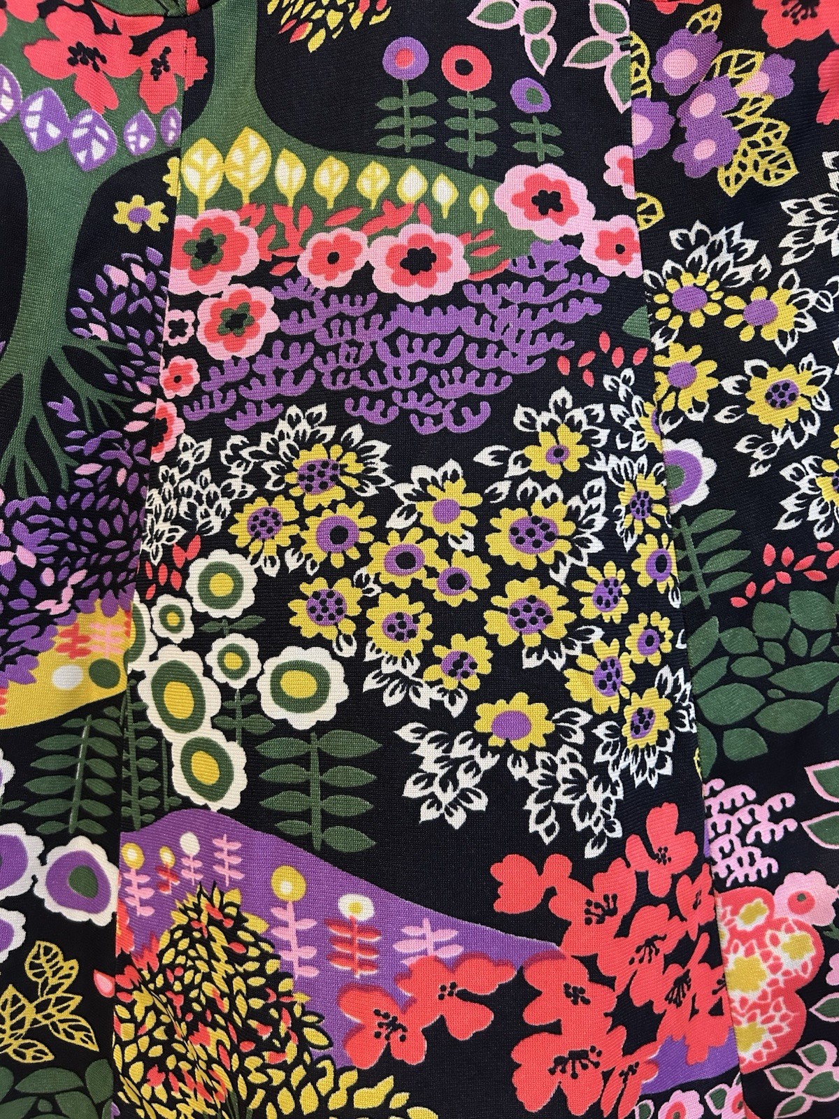 Vintage Psychedelic 60s 70s Floral Micro Mini Dress Groovy Trippy Baby Doll