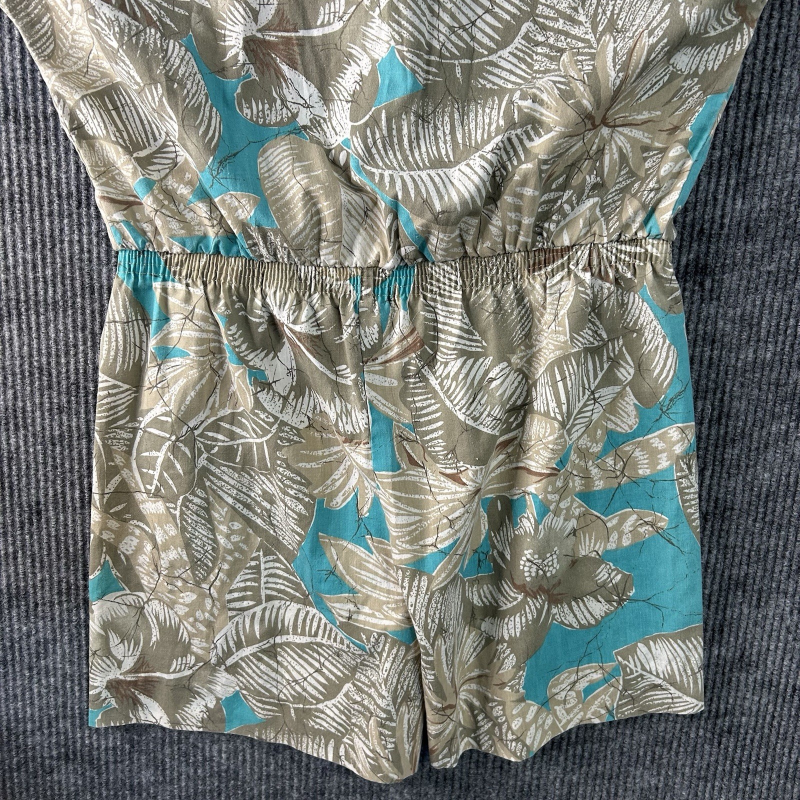 Vintage Romper Women’s Medium French Navy Made In USA Floral