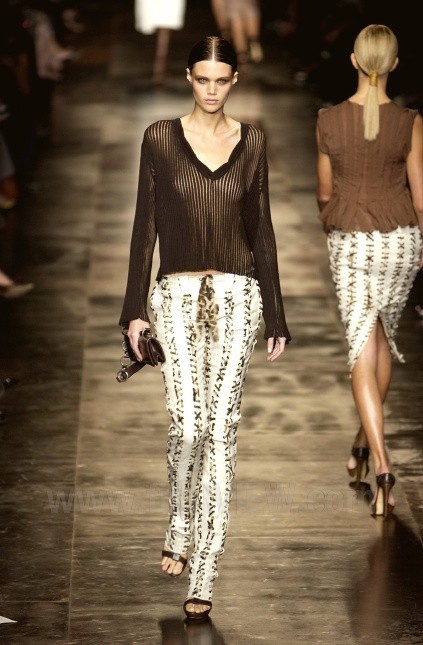 2002 YVES SAINT LAURENT Rive Gauche Mombasa Pants 40 8 Ivory Tom Ford Lace Up