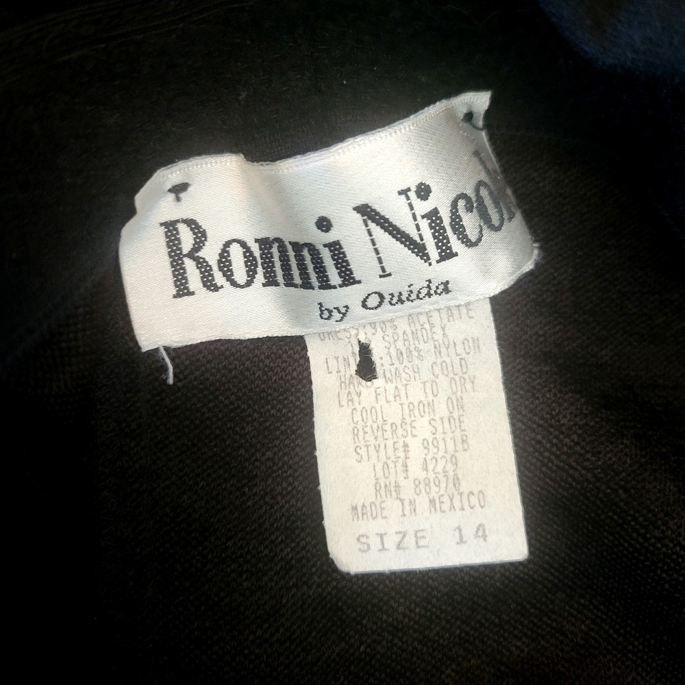 Y2K Black Sparkly One Shoulder Formal Column Dress 14 Sears Tags New Old Stock