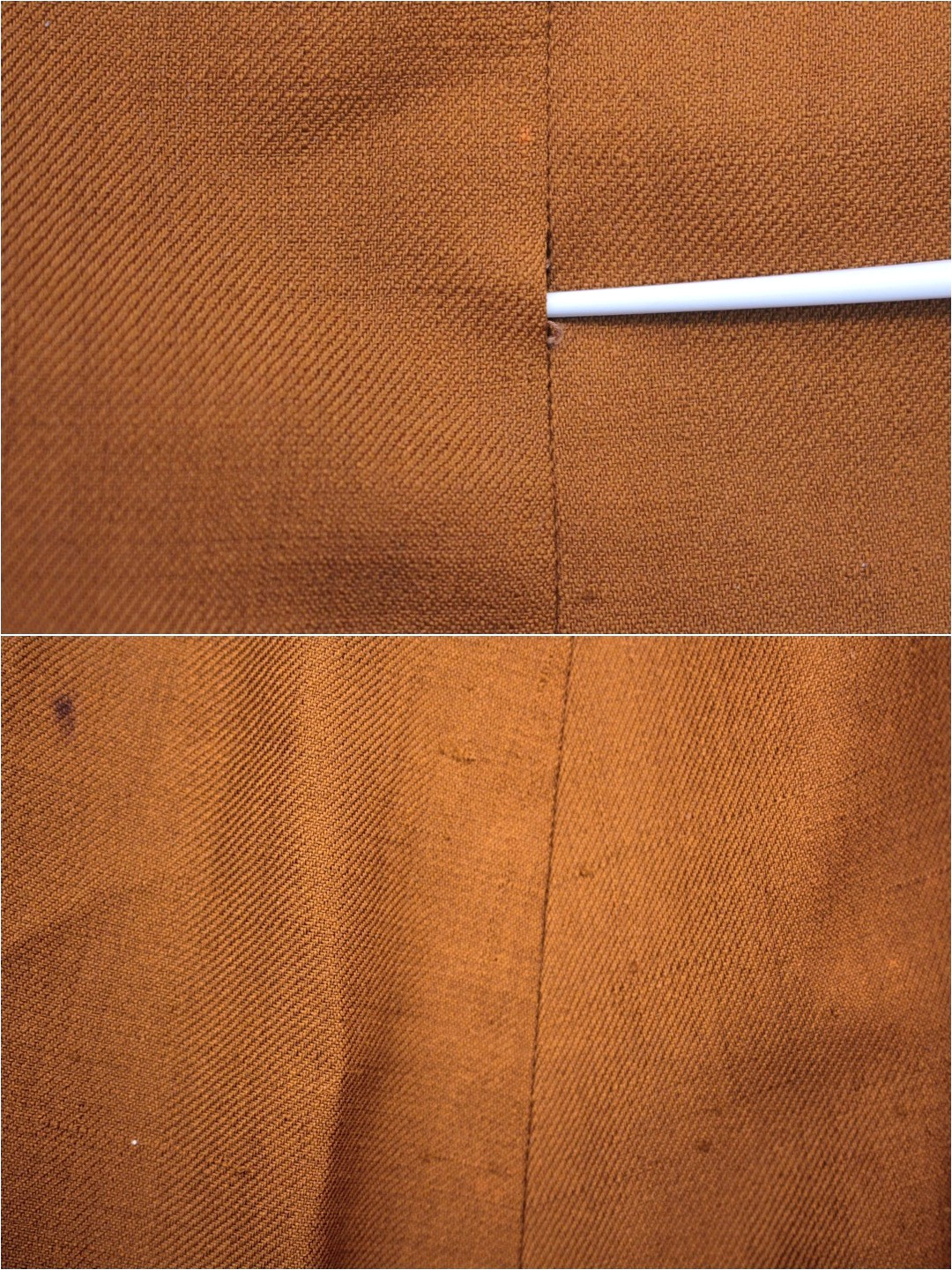VTG Women&rsquo;s Antique Late 1800s 2 Pc Burnt Orange / Brown Jacket & Skirt Set XS/S