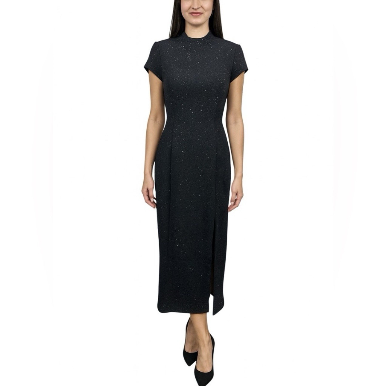 Vintage 90s David Warren New York Y2K Maxi Dress Raised Studded Details Size 8
