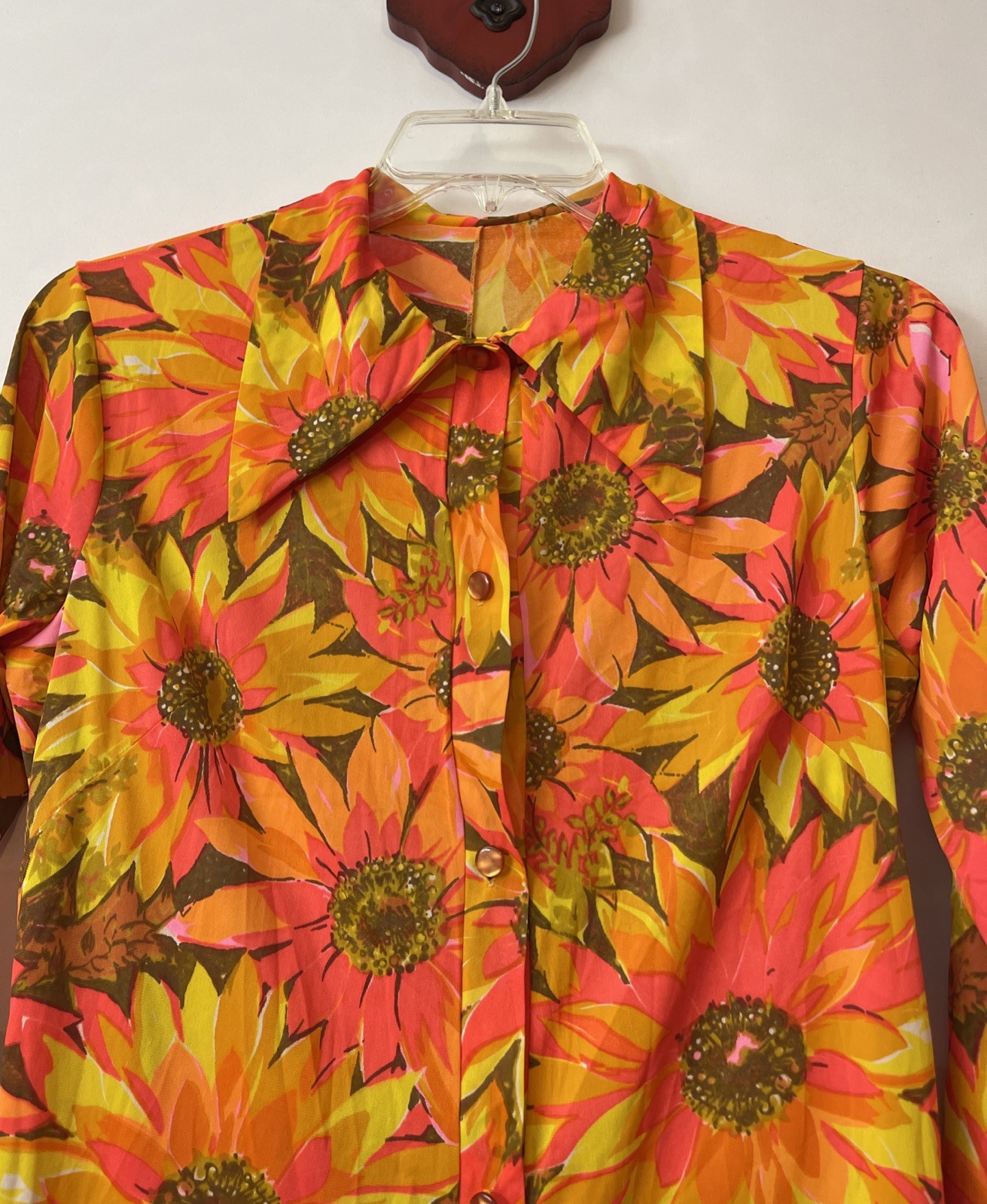 Vintage 1960s PINEHURST LINGERIE Womens Large Floral Hippie Jumpsuit! A5976