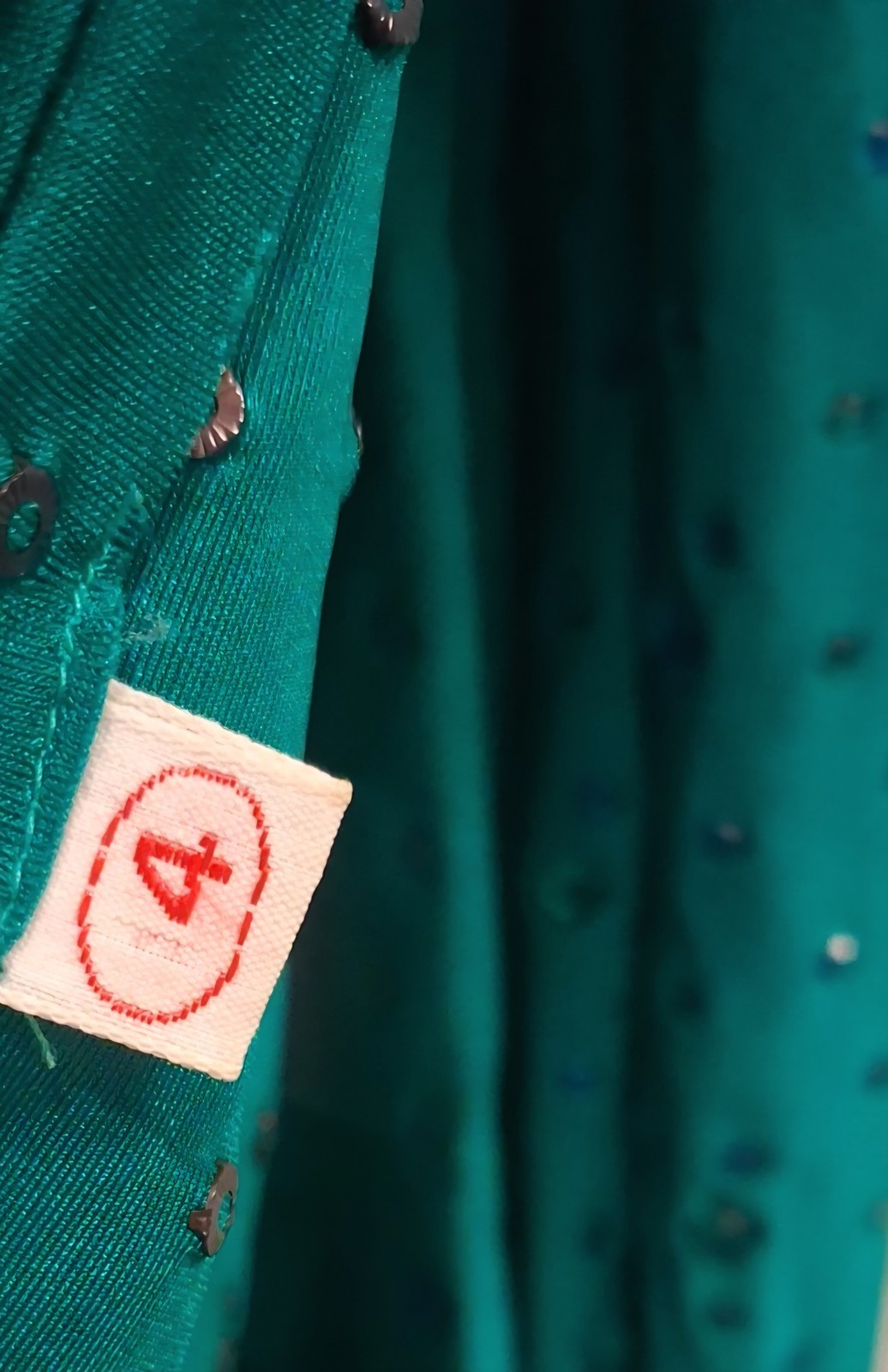 Vintage Lillie Rubin Green Sequin Cocktail Dress