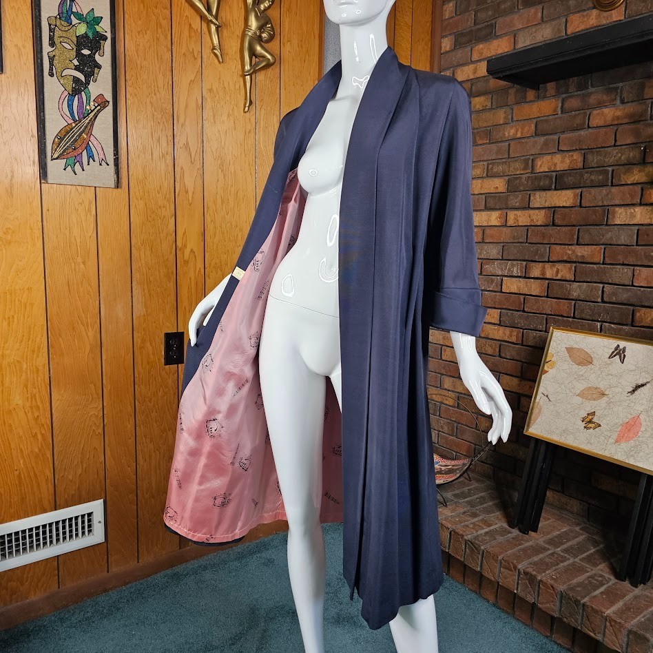 Vintage 40s Metallic Pink Black Faille Italian Landmark Opera Swing Cape Coat OS