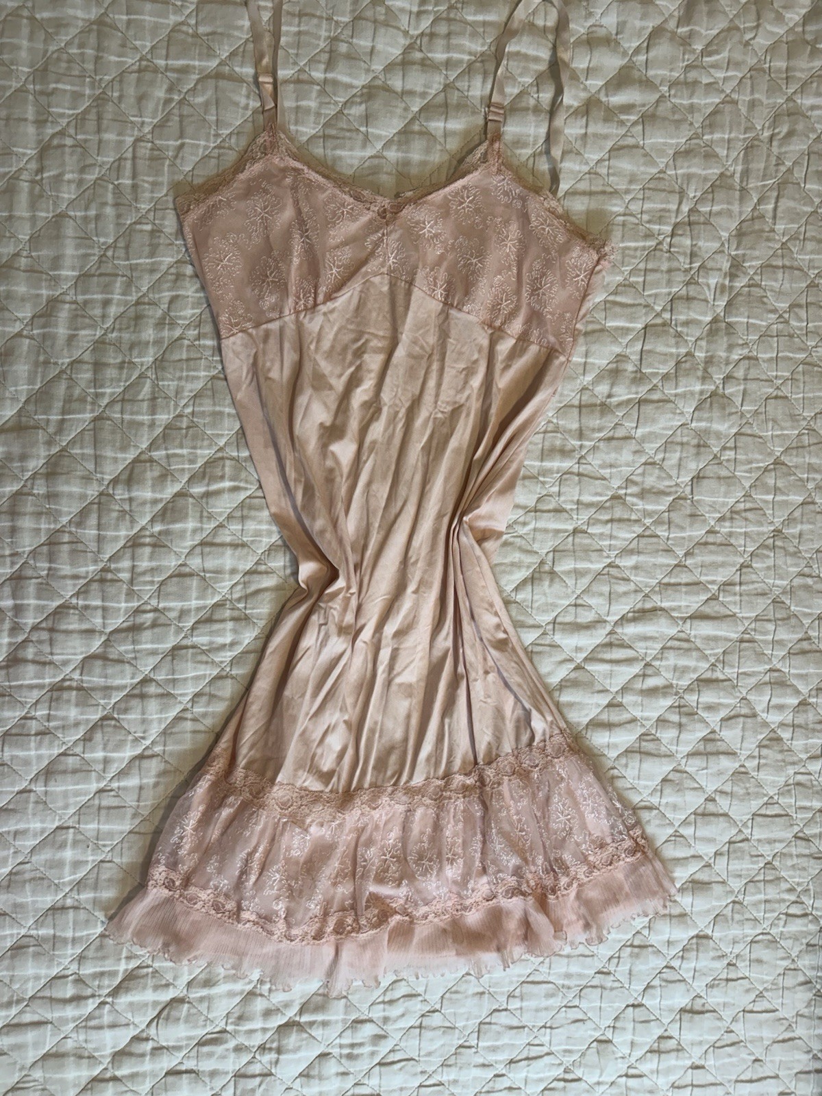 Vintage Canada Made Lingerie Nightgown Coquette Lace Soft Girl Cottage Core