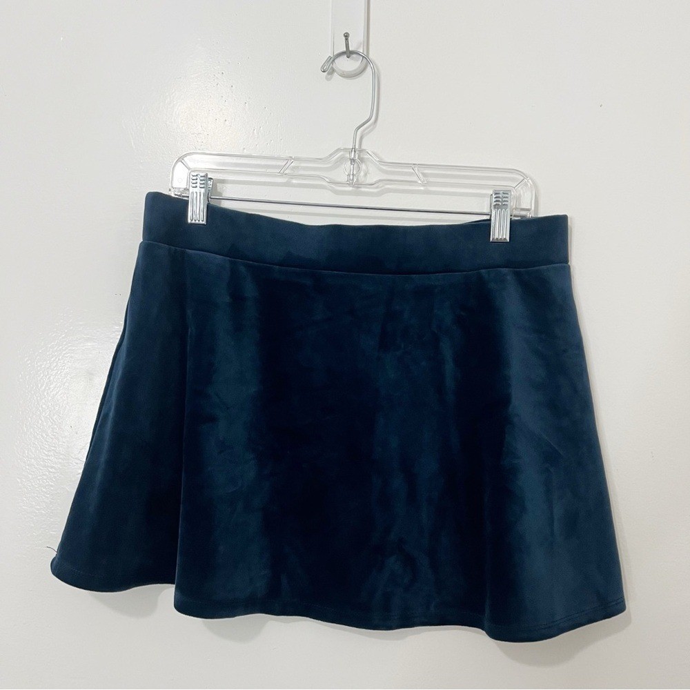 Juicy Couture Blue Y2K Velvet Micro Mini Skirt Size Large