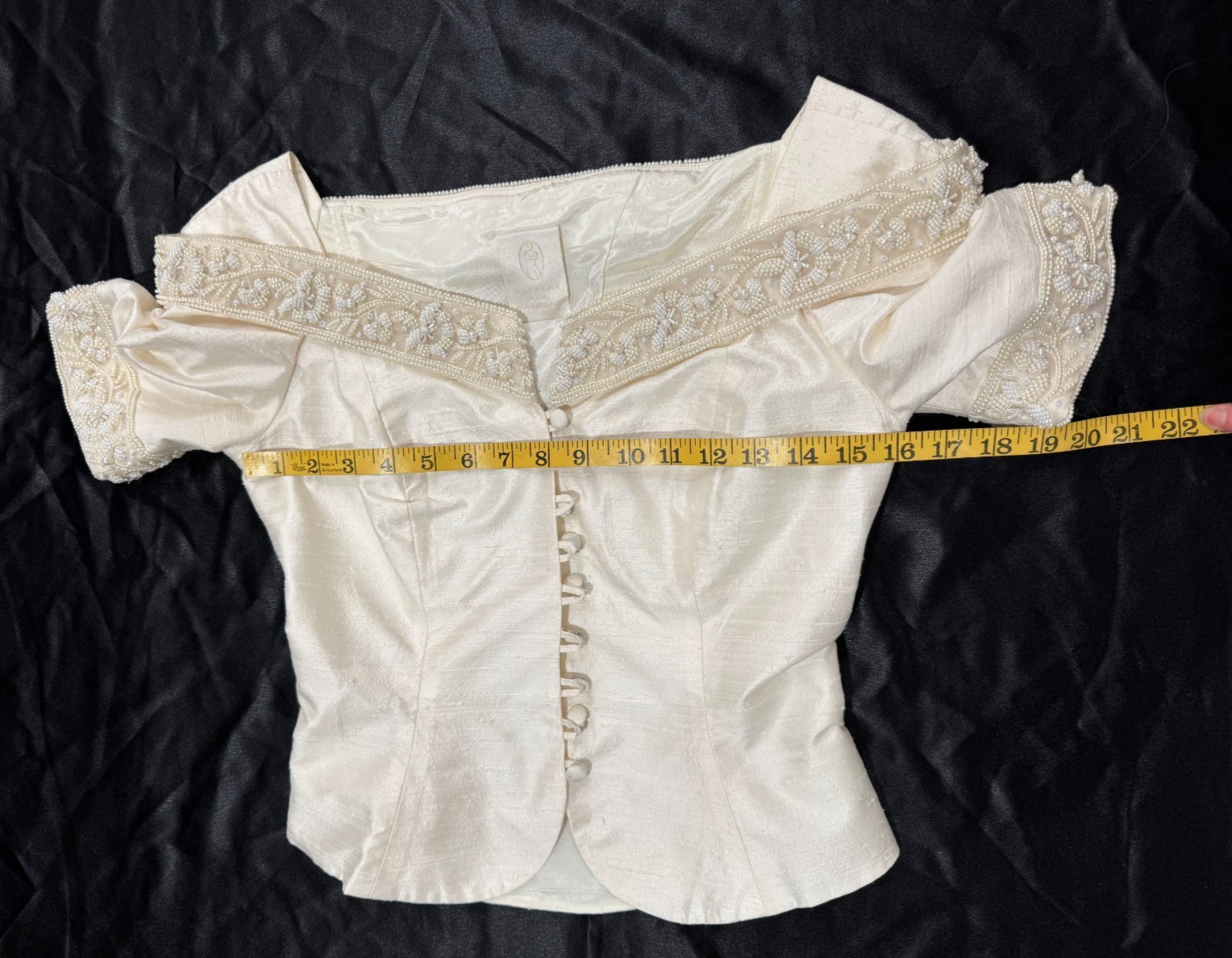 Vintage Romantic Beaded Ivory Blouse Skirt Set Watters Watters Bridal Top Sz 2/4