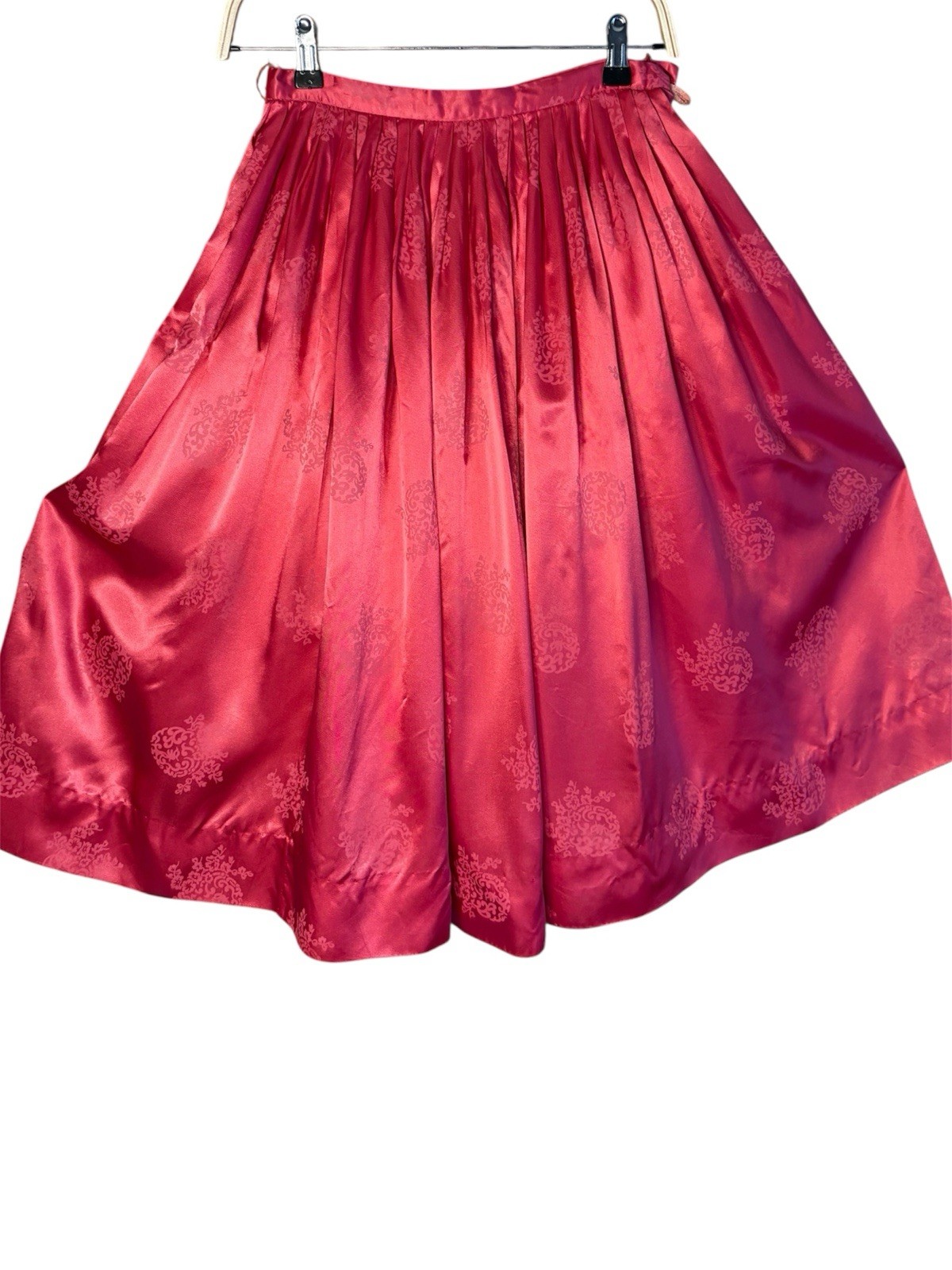 VTG 1950s Dorothy Korby Pink Brocade Waist 24” Women’s 2XS (needs Closure)