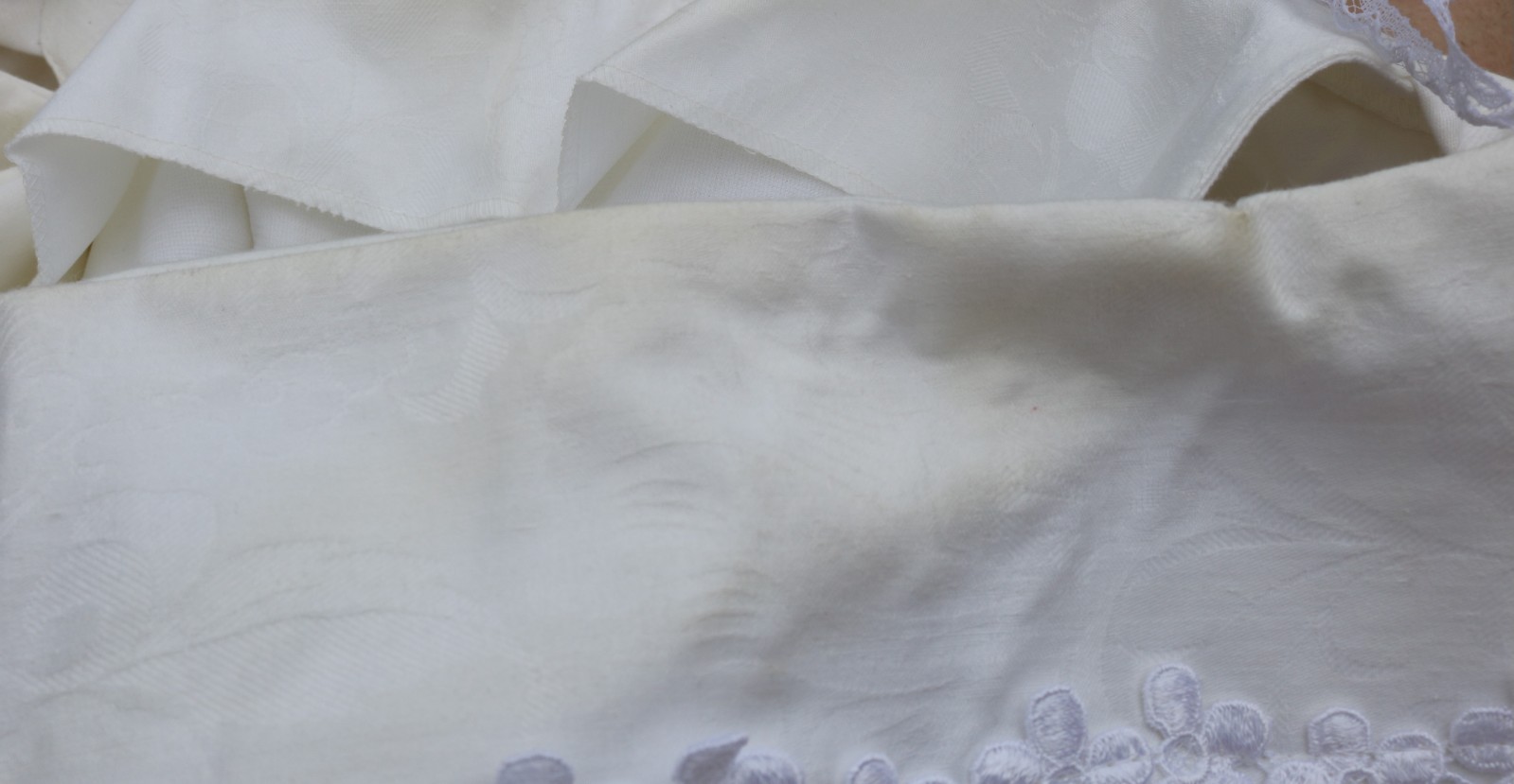 Vintage Cachet Dress 13/14 Bari Protas 1980s White w/Lace Victorian Wedding Tea