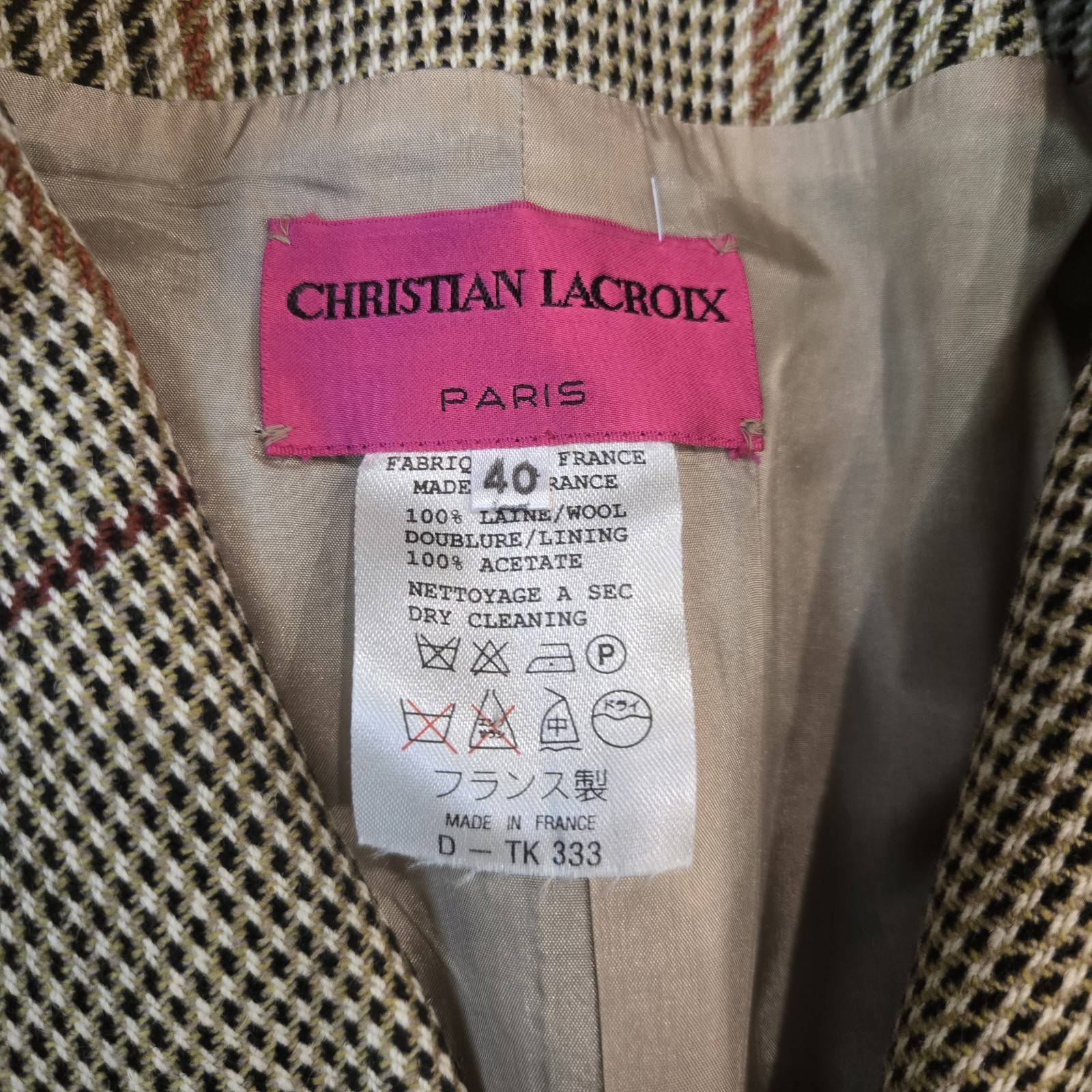 Vintage Christian Lacroix Skirt Suit France Sz 40 1990s Classic Luxury