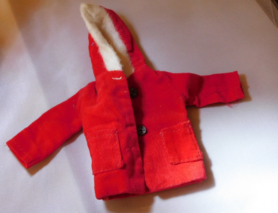 VINTAGE FRANCIE SIZE ? RED & WHITE SOFT FLEECE JACKET MADE IN HONG KONG