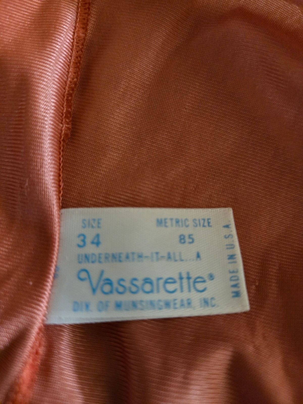 VTG Vassarette Camisole Size 34 Antron Nylon Lace Trim Copper Coquette Fairy