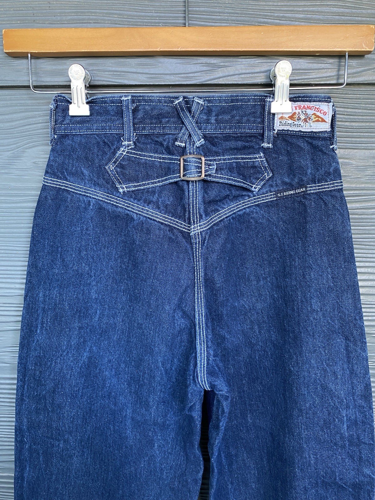 Vintage 70s San Francisco Riding Gear Wide Leg Western Jeans 25in Waist *LONG*