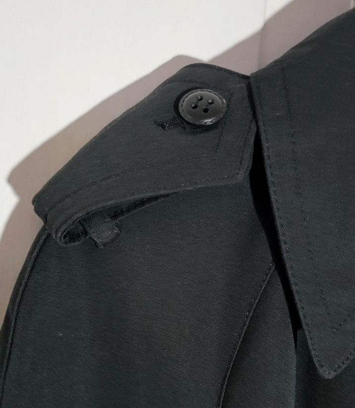 80s VTG Etienne Aigner Black Double Breasted Long Trench Coat Belted Pockets 8